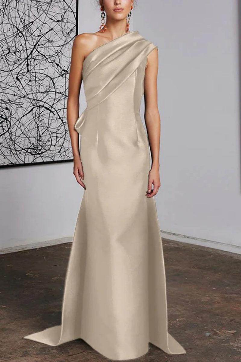 Sheath Column One Shoulder Mother of the Bride Dresses CM0372 - COCOMELODY