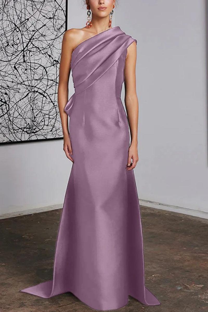 Sheath Column One Shoulder Mother of the Bride Dresses CM0372 - COCOMELODY