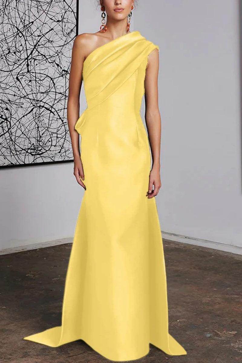 Sheath Column One Shoulder Mother of the Bride Dresses CM0372 - COCOMELODY
