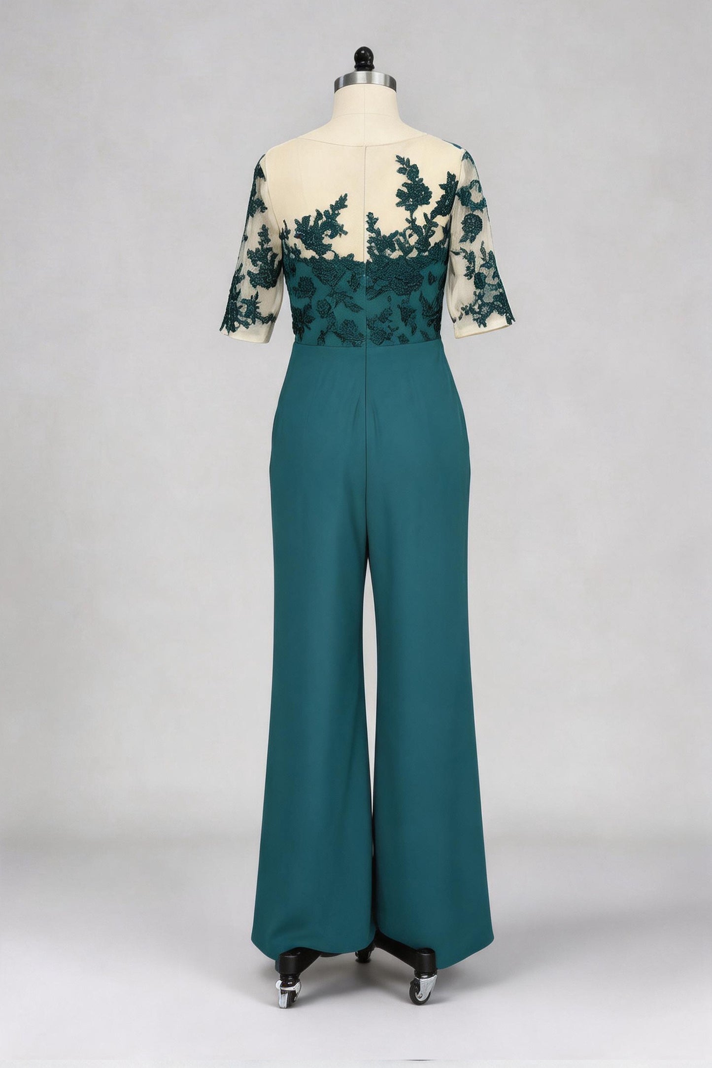 A Line Jewel Neck 3/4 Length Sleeves Floor Length Mother Dresses CM0375