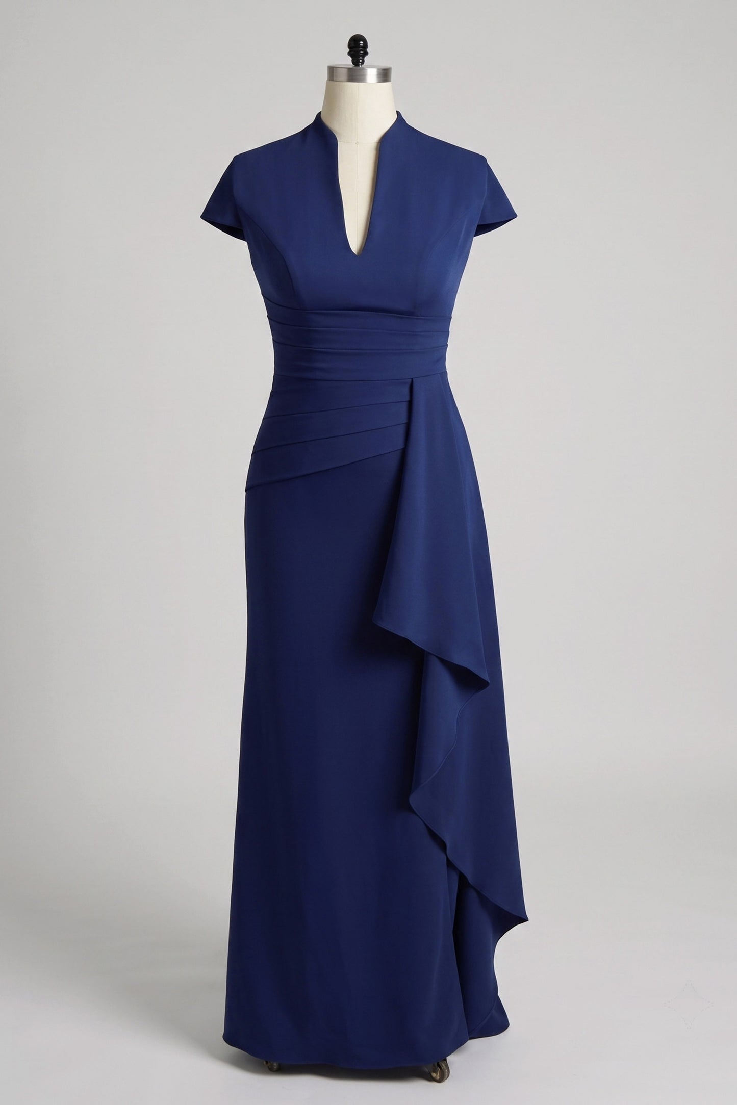 Sheath Column V Neck Short Sleeves Floor Length Mother Dresses CM0377