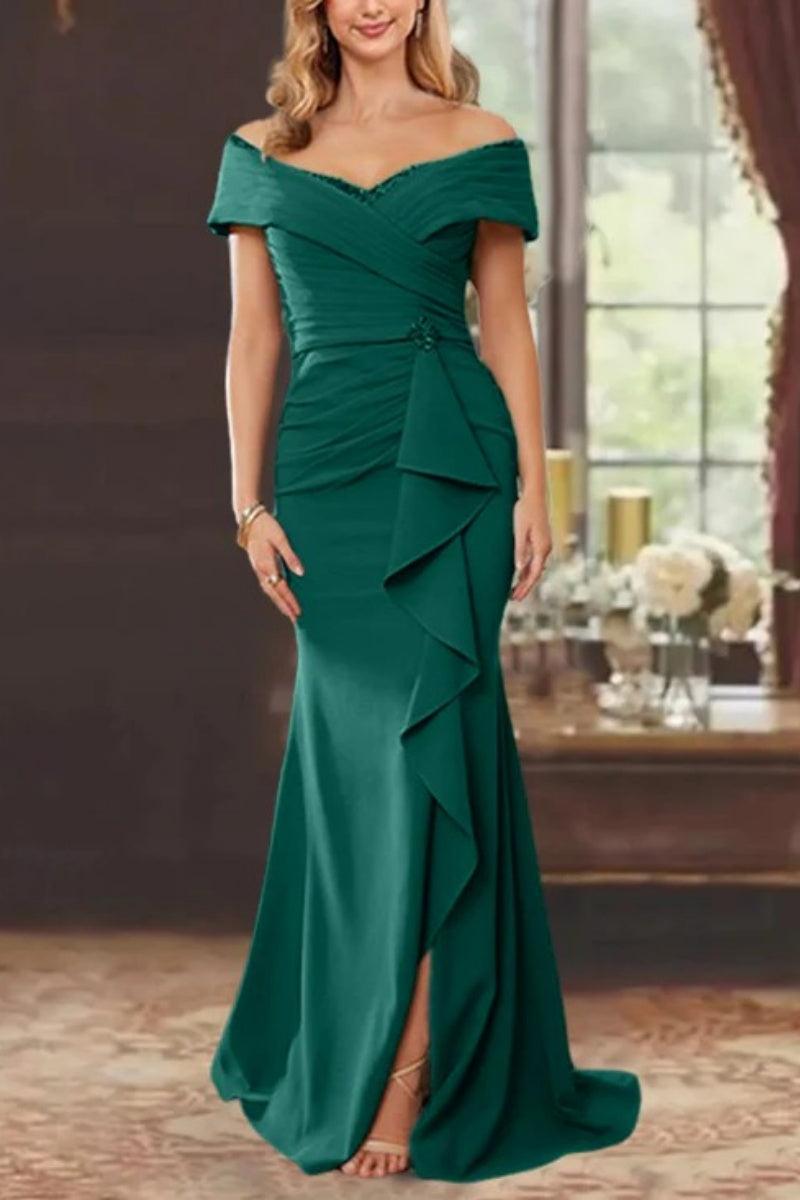 Sheath Off the Shoulder Sleeveless Floor Length Mother Dresses CM0379 - COCOMELODY