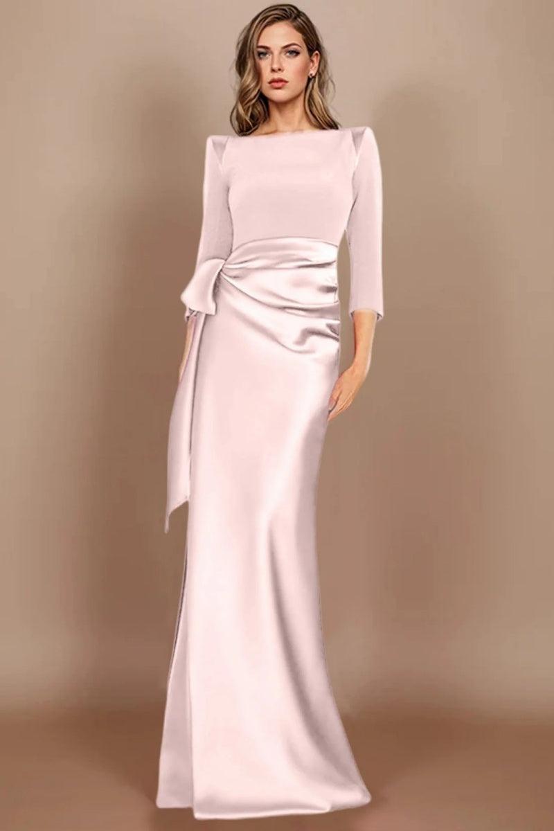 Sheath Scoop 3/4 Length Sleeves Floor Length Mother Dresses CM0380 - COCOMELODY