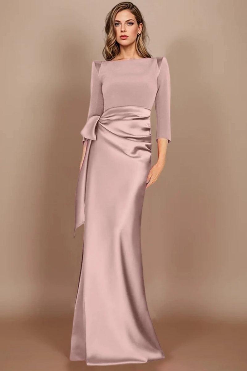 Sheath Scoop 3/4 Length Sleeves Floor Length Mother Dresses CM0380 - COCOMELODY