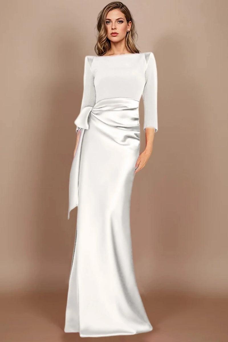 Sheath Scoop 3/4 Length Sleeves Floor Length Mother Dresses CM0380 - COCOMELODY