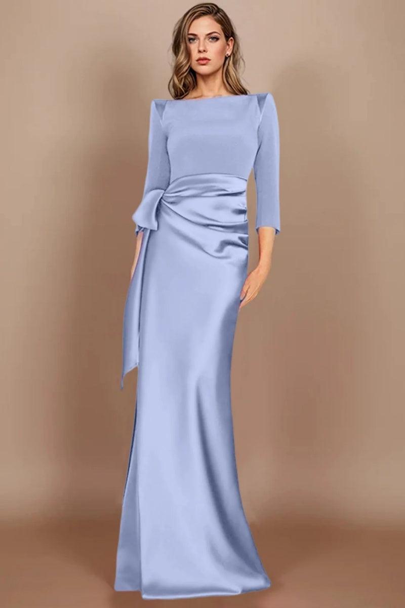 Sheath Scoop 3/4 Length Sleeves Floor Length Mother Dresses CM0380 - COCOMELODY
