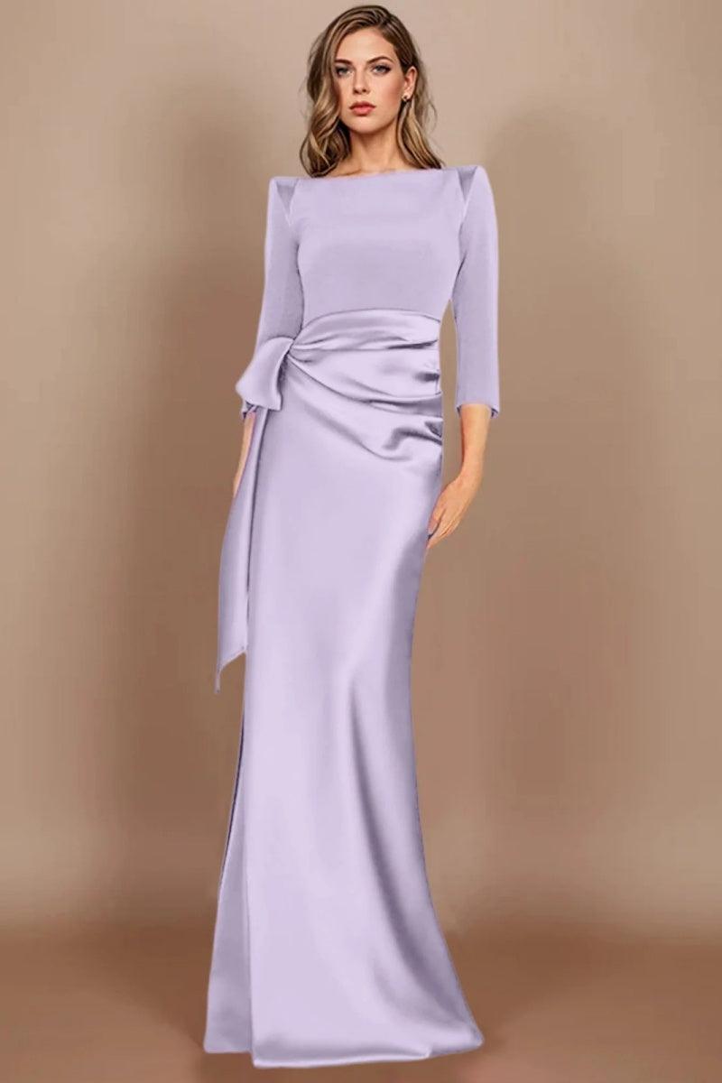 Sheath Scoop 3/4 Length Sleeves Floor Length Mother Dresses CM0380 - COCOMELODY