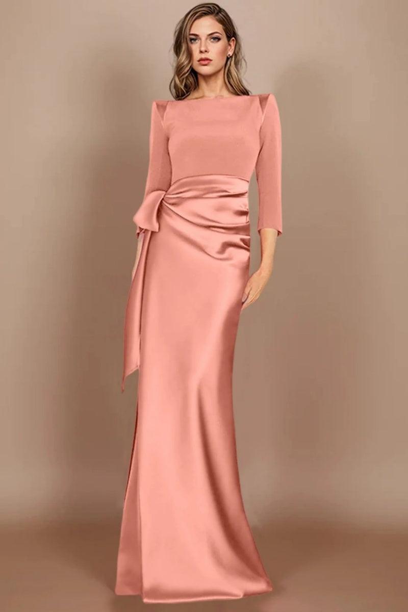 Sheath Scoop 3/4 Length Sleeves Floor Length Mother Dresses CM0380 - COCOMELODY