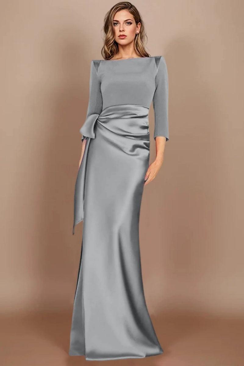 Sheath Scoop 3/4 Length Sleeves Floor Length Mother Dresses CM0380 - COCOMELODY