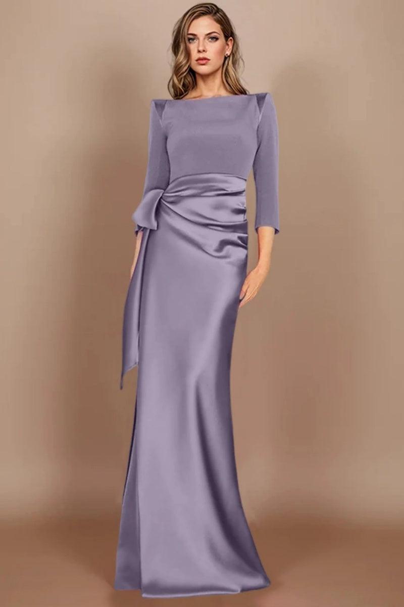 Sheath Scoop 3/4 Length Sleeves Floor Length Mother Dresses CM0380 - COCOMELODY