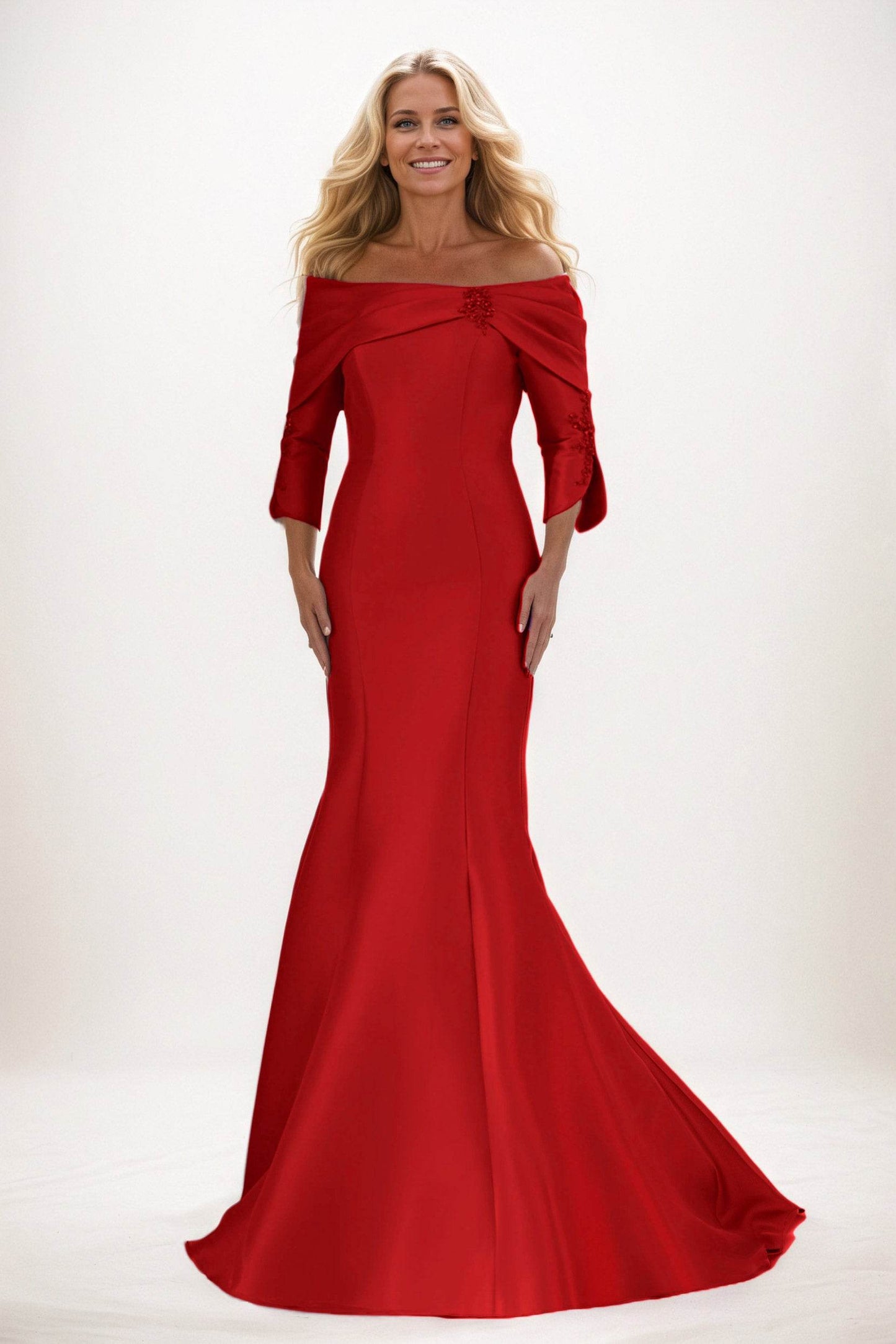 Trumpet-Mermaid Maxi Satin Mother of the Bride Dresses CM0381 - COCOMELODY