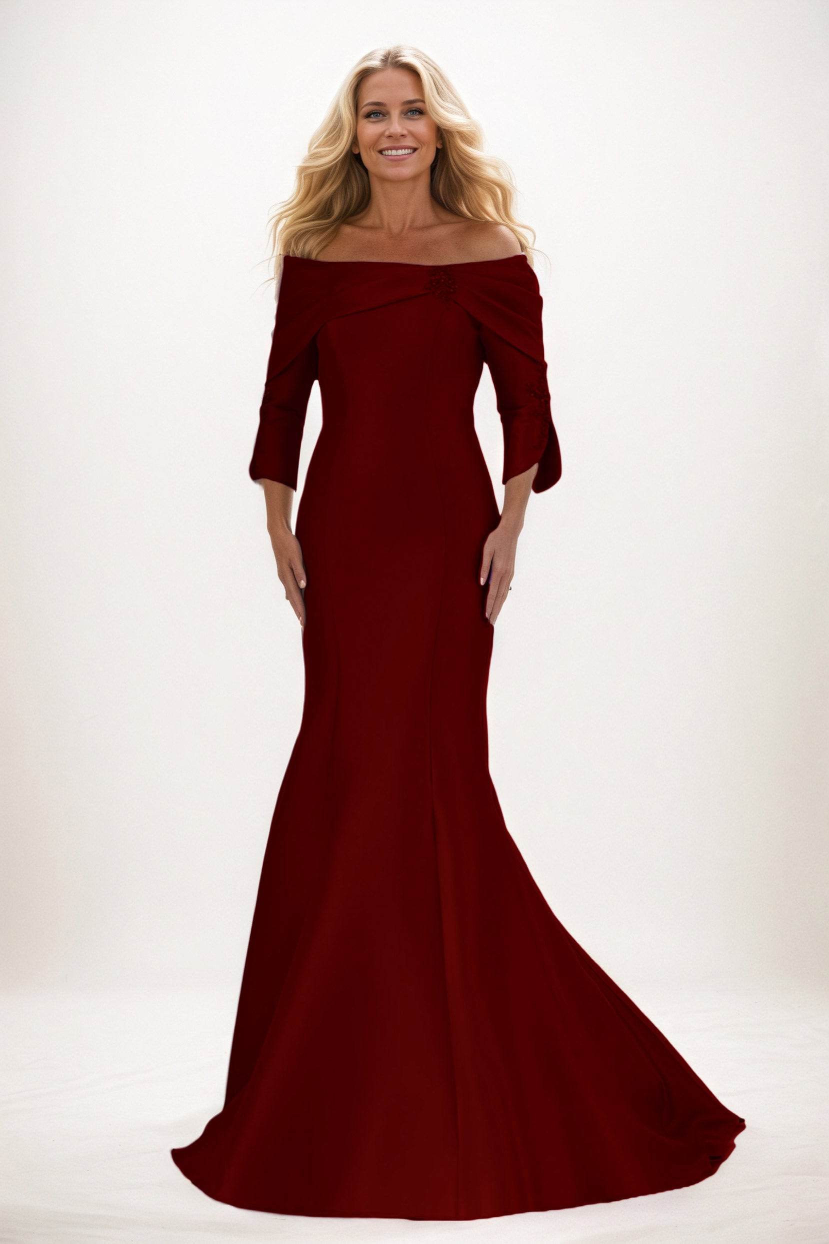 Trumpet-Mermaid Maxi Satin Mother of the Bride Dresses CM0381 - COCOMELODY