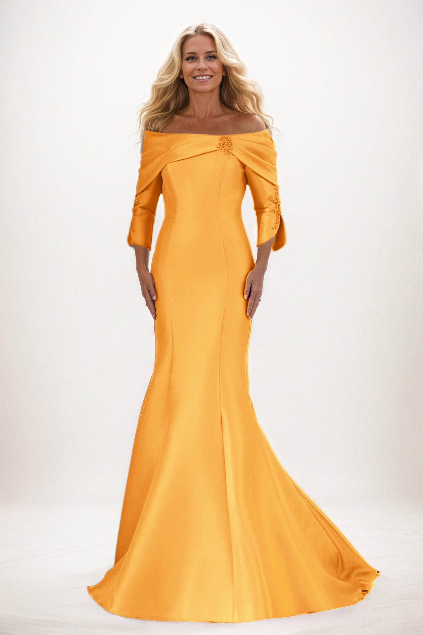 Trumpet-Mermaid Maxi Satin Mother of the Bride Dresses CM0381 - COCOMELODY