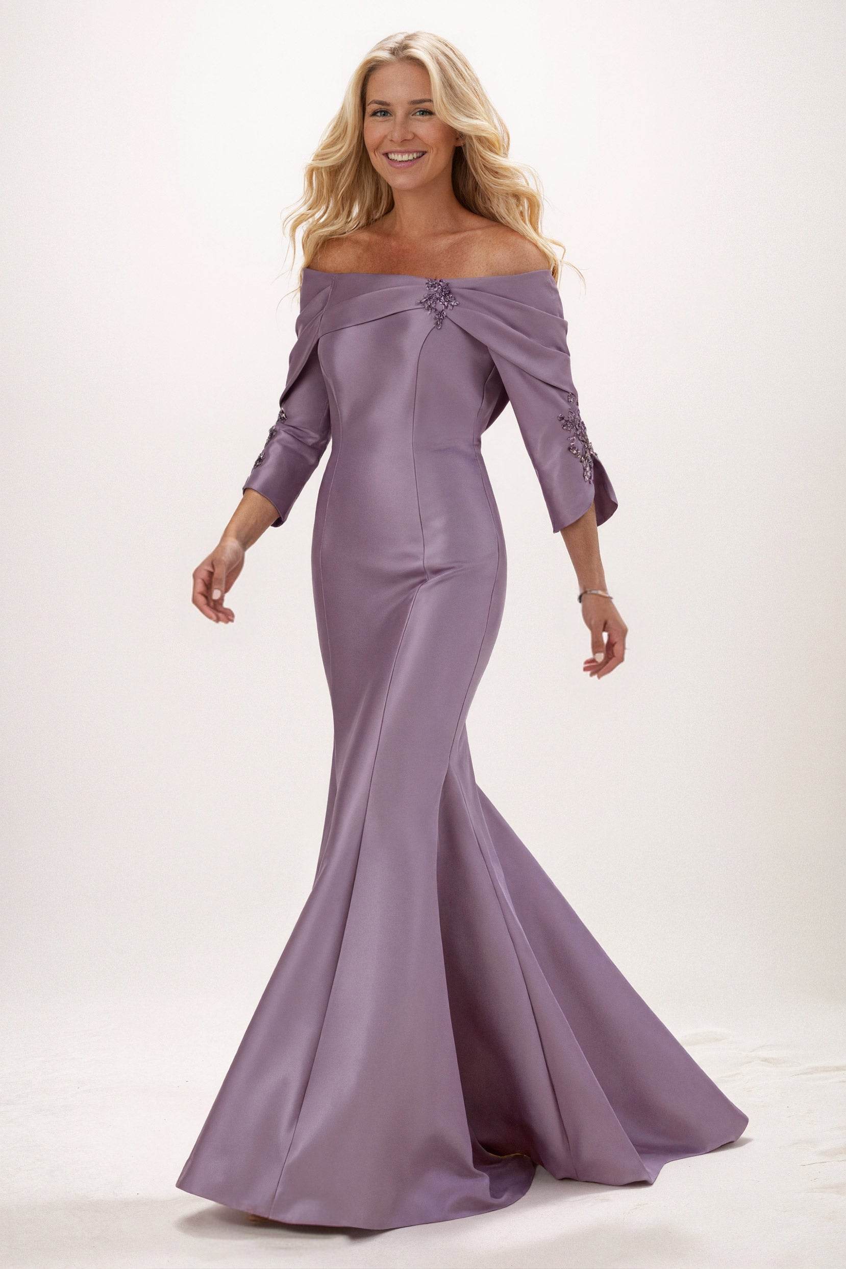 Trumpet-Mermaid Maxi Satin Mother of the Bride Dresses CM0381 - COCOMELODY