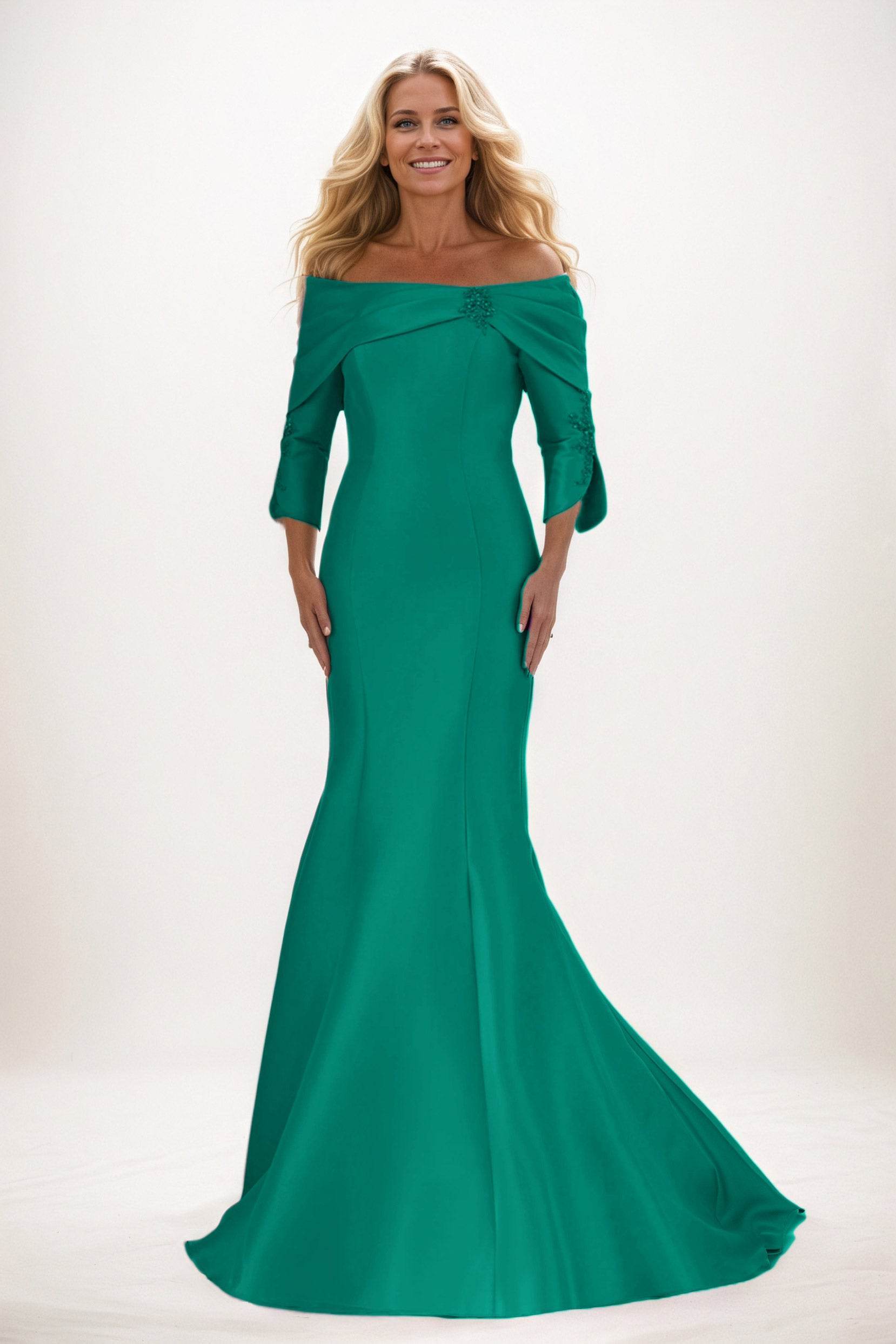 Trumpet-Mermaid Maxi Satin Mother of the Bride Dresses CM0381 - COCOMELODY