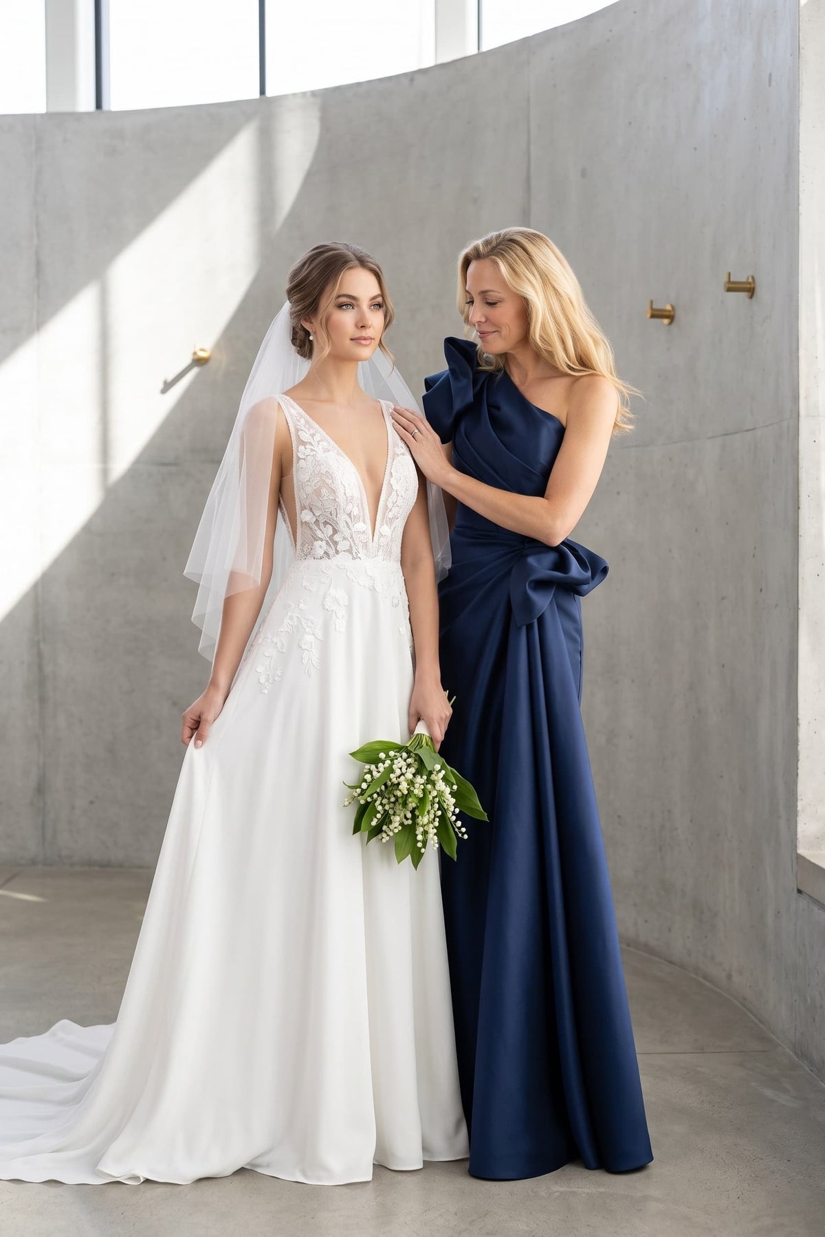 Sheath-Column Maxi Satin Mother of the Bride Dresses CM0383 - Dark Navy - COCOMELODY