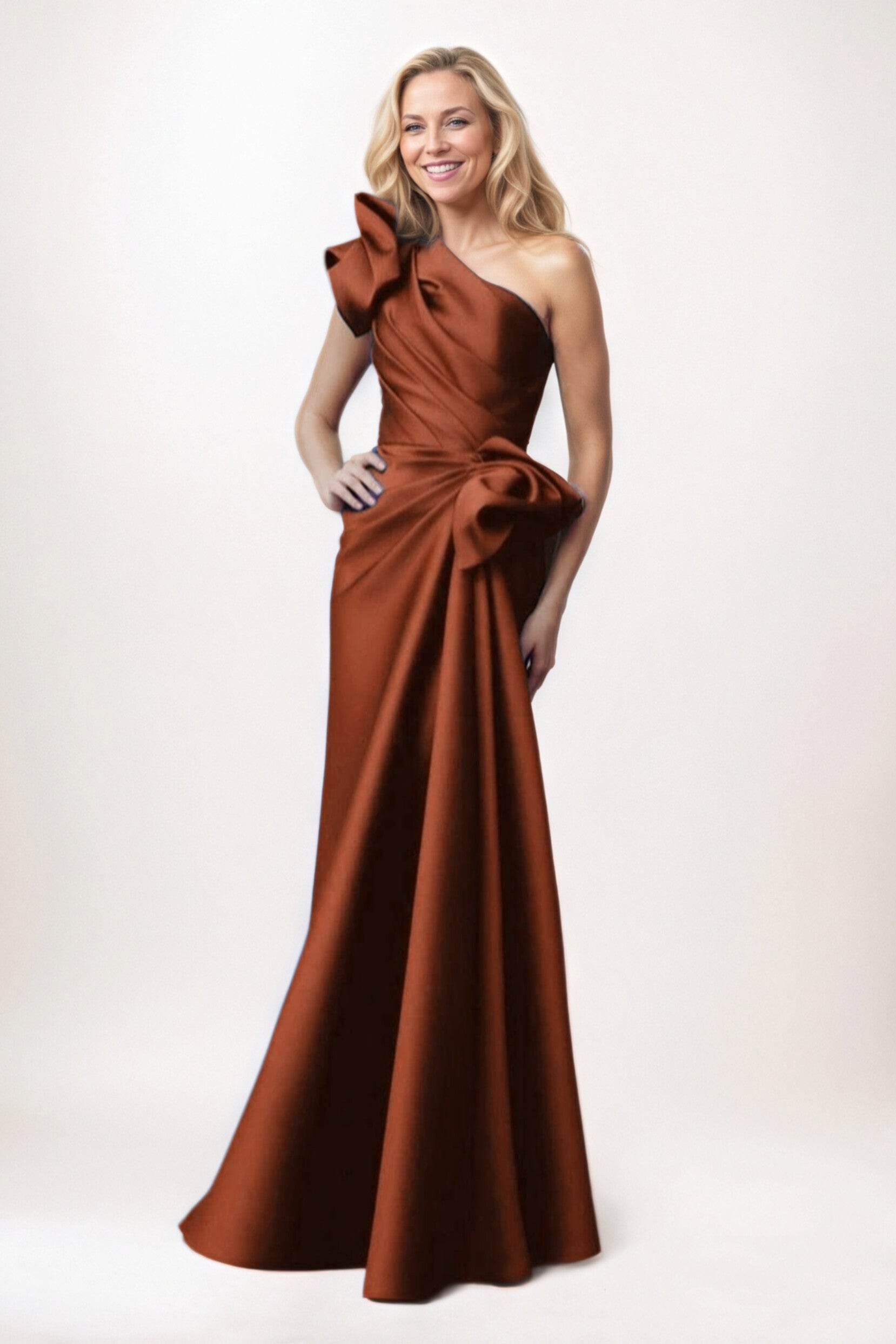 Sheath-Column Maxi Satin Mother of the Bride Dresses CM0383 - COCOMELODY