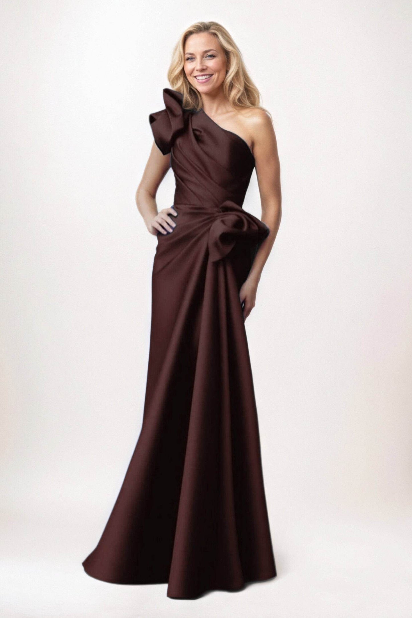 Sheath-Column Maxi Satin Mother of the Bride Dresses CM0383 - COCOMELODY