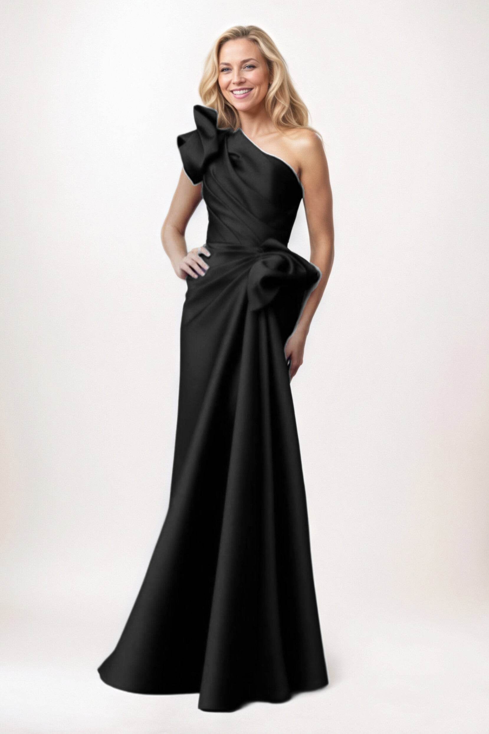 Sheath-Column Maxi Satin Mother of the Bride Dresses CM0383 - COCOMELODY