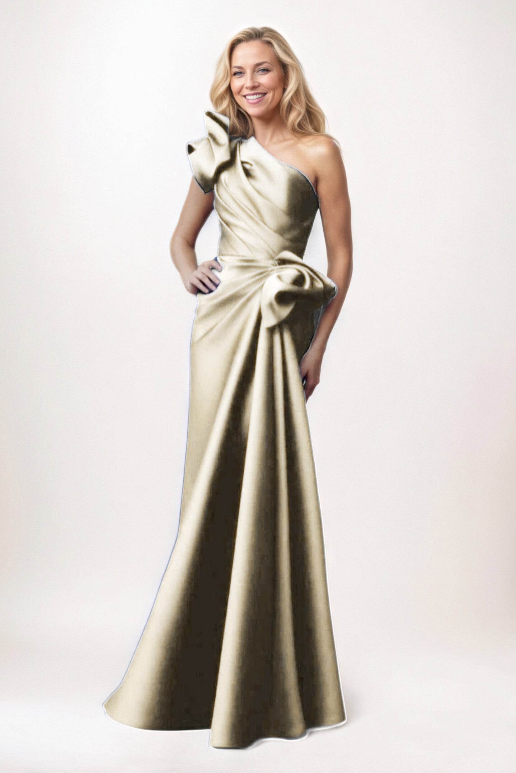 Sheath-Column Maxi Satin Mother of the Bride Dresses CM0383 - COCOMELODY