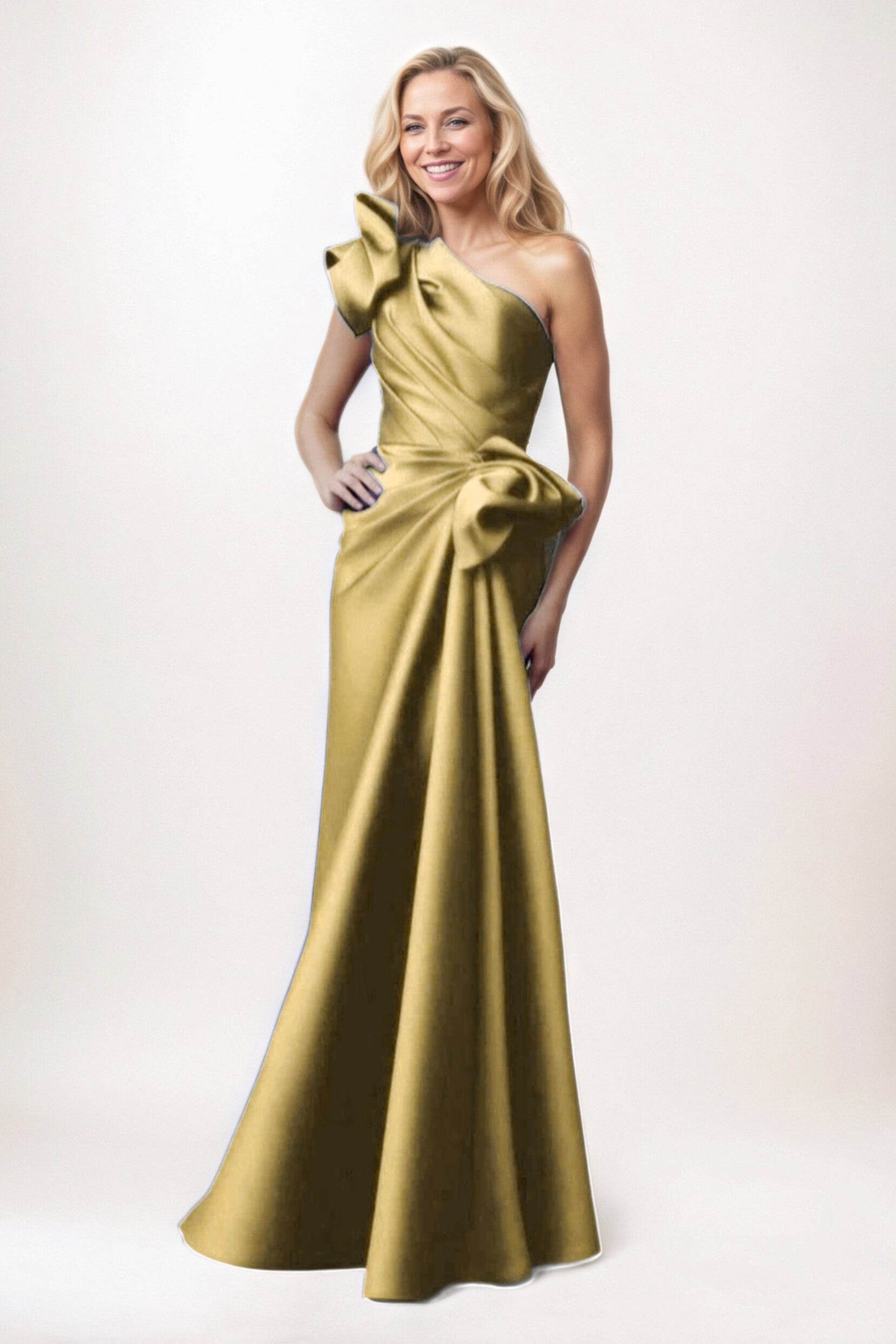 Sheath-Column Maxi Satin Mother of the Bride Dresses CM0383 - COCOMELODY