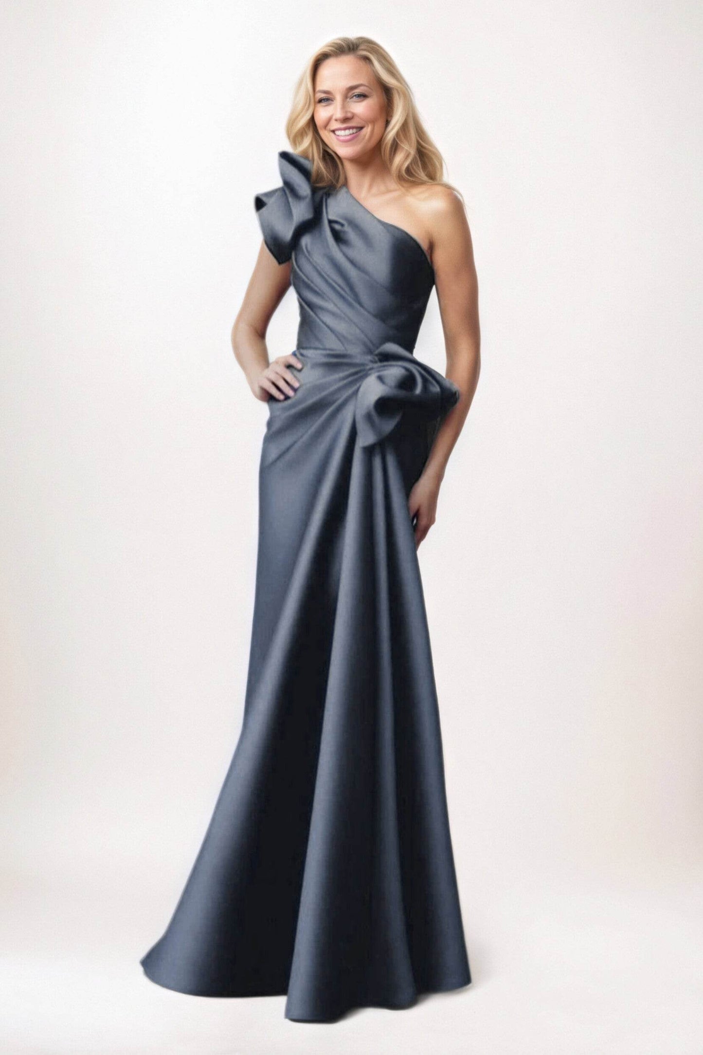Sheath-Column Maxi Satin Mother of the Bride Dresses CM0383 - COCOMELODY