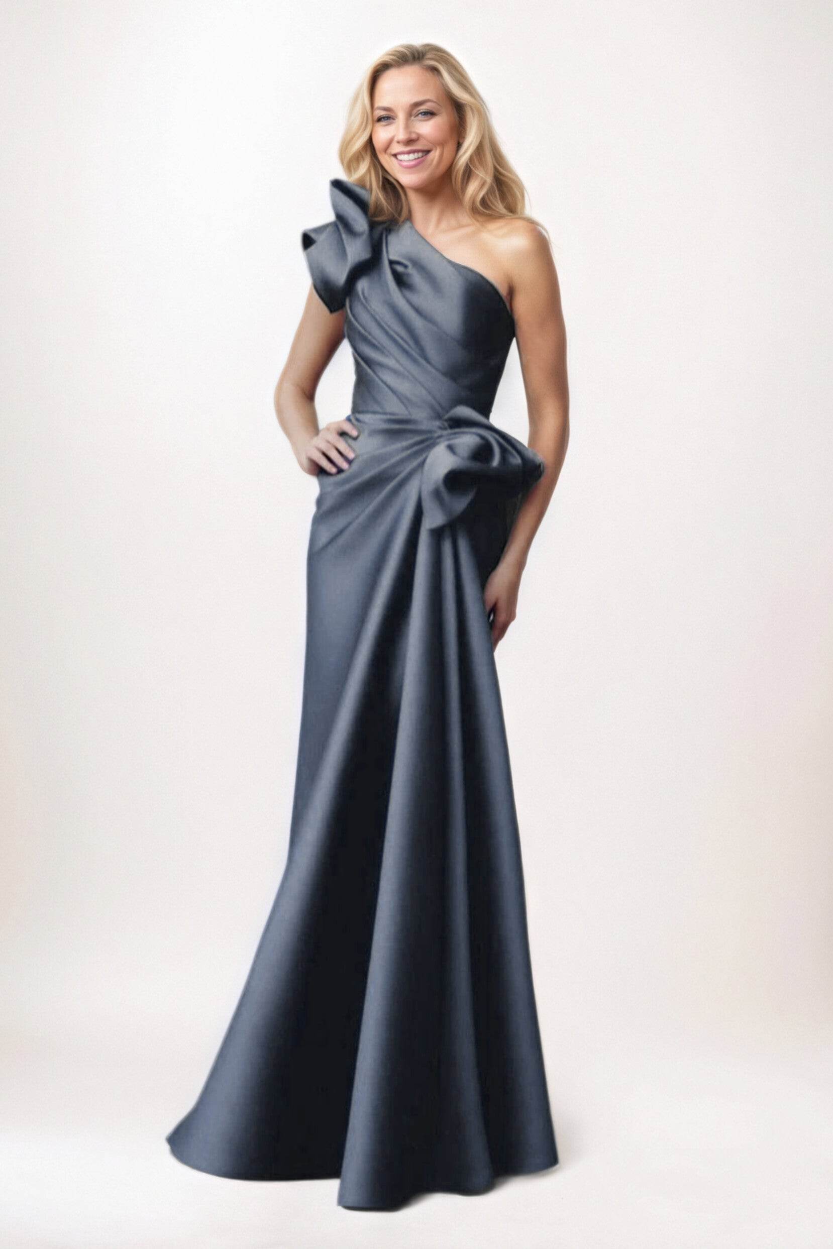 Sheath-Column Maxi Satin Mother of the Bride Dresses CM0383 - COCOMELODY