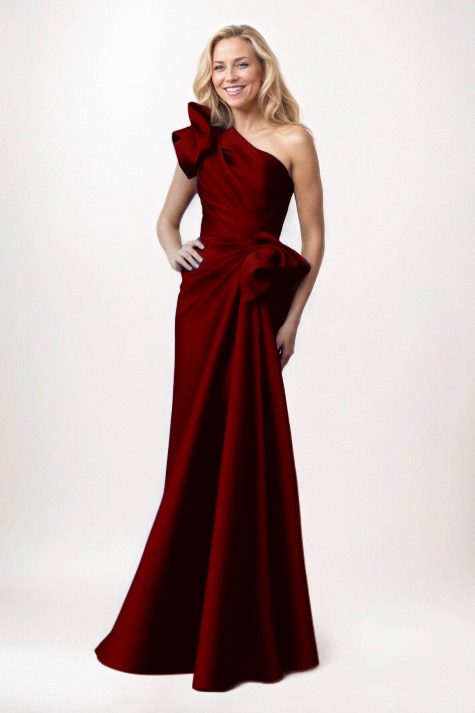 Sheath-Column Maxi Satin Mother of the Bride Dresses CM0383 - COCOMELODY