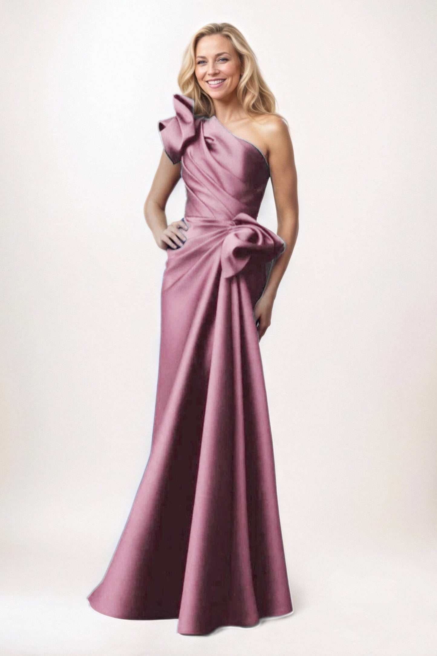 Sheath-Column Maxi Satin Mother of the Bride Dresses CM0383 - COCOMELODY