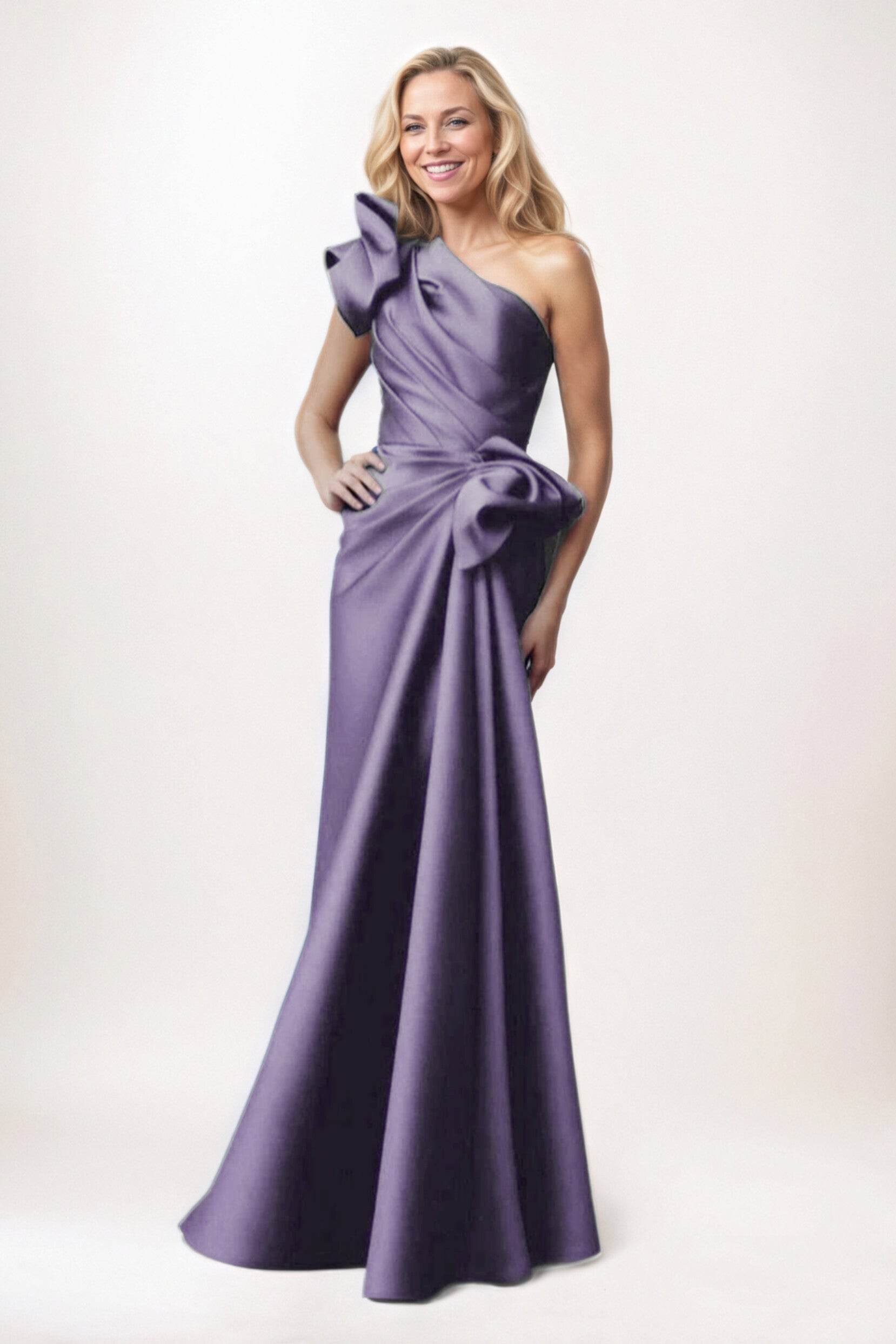 Sheath-Column Maxi Satin Mother of the Bride Dresses CM0383 - COCOMELODY