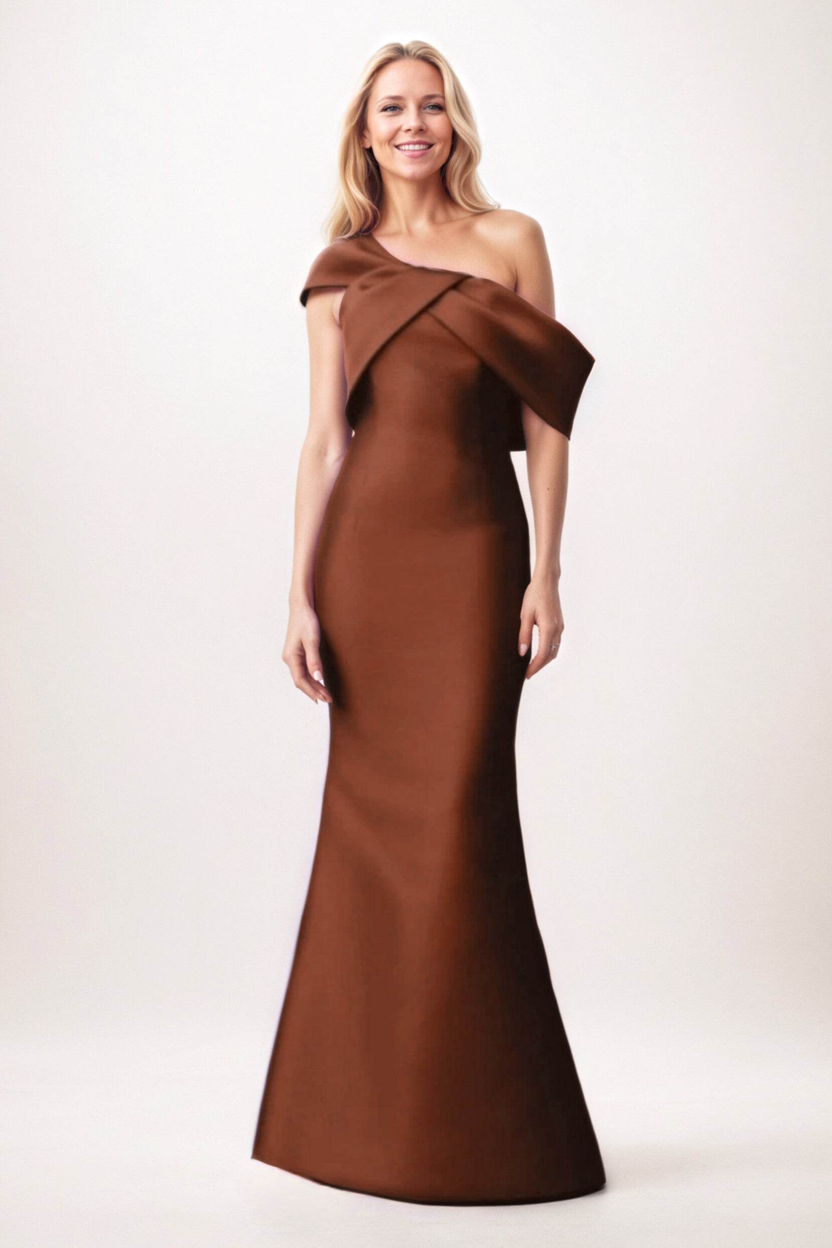 Trumpet-Mermaid Maxi Satin Mother of the Bride Dresses CM0384 - COCOMELODY