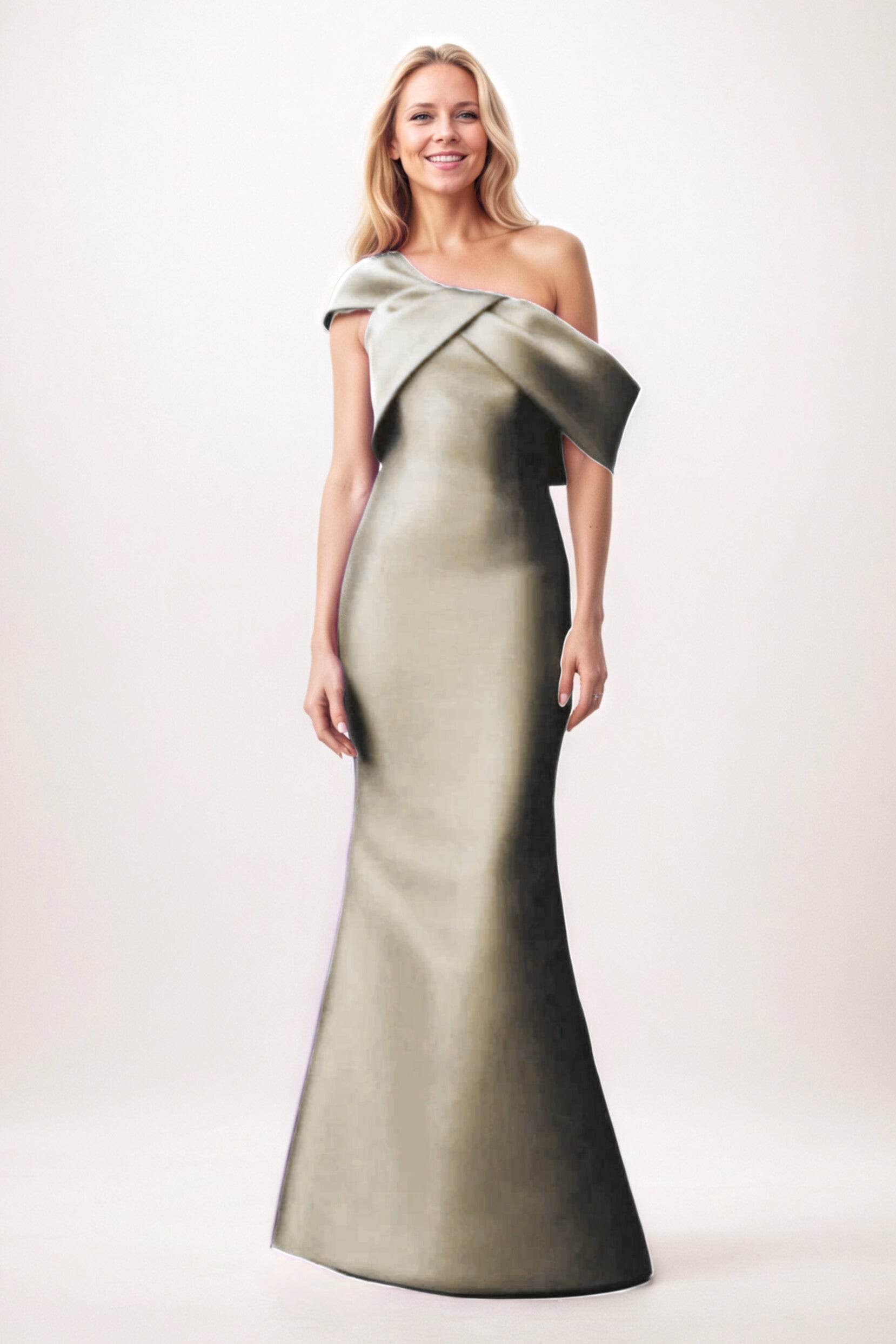 Trumpet-Mermaid Maxi Satin Mother of the Bride Dresses CM0384 - COCOMELODY