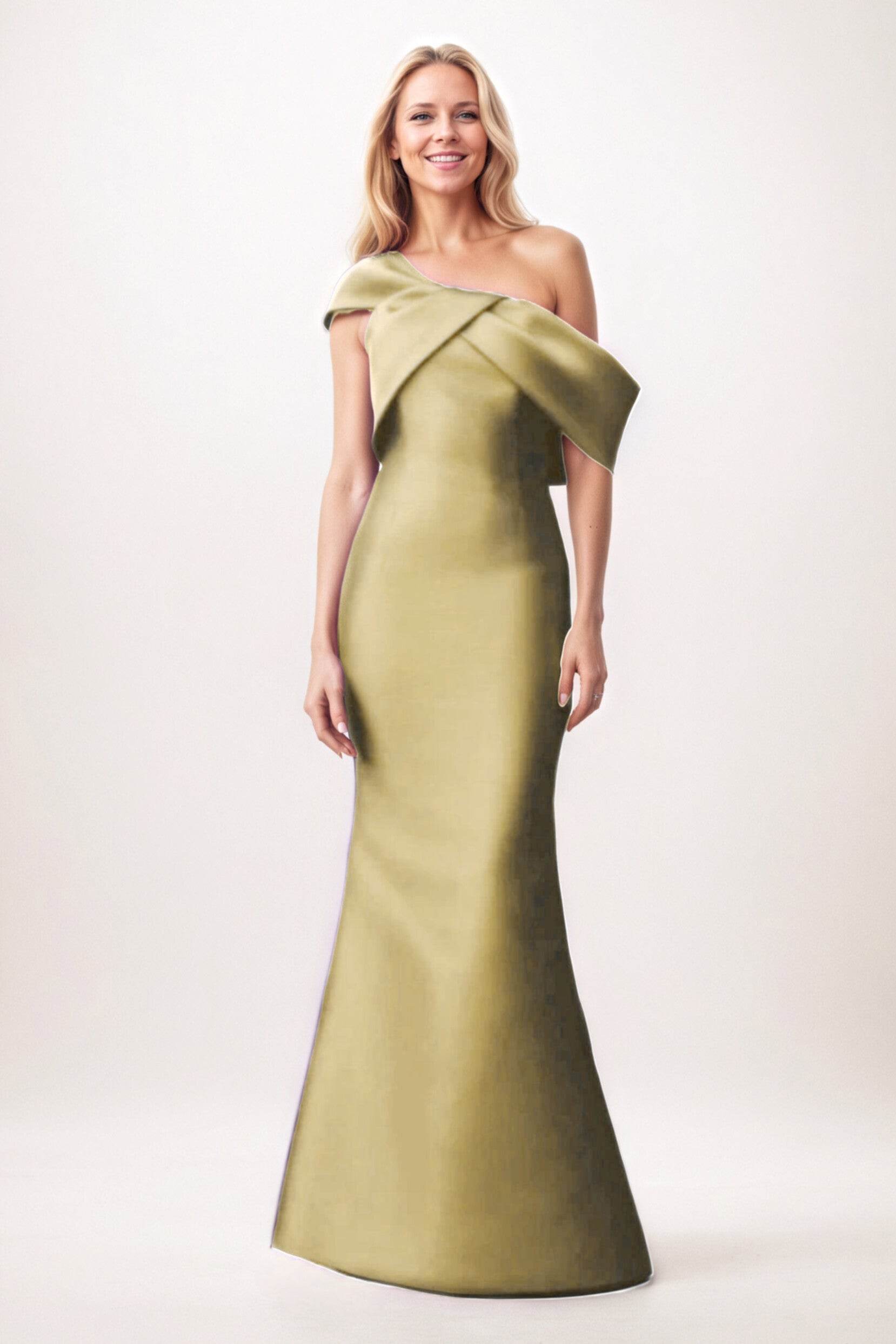 Trumpet-Mermaid Maxi Satin Mother of the Bride Dresses CM0384 - COCOMELODY