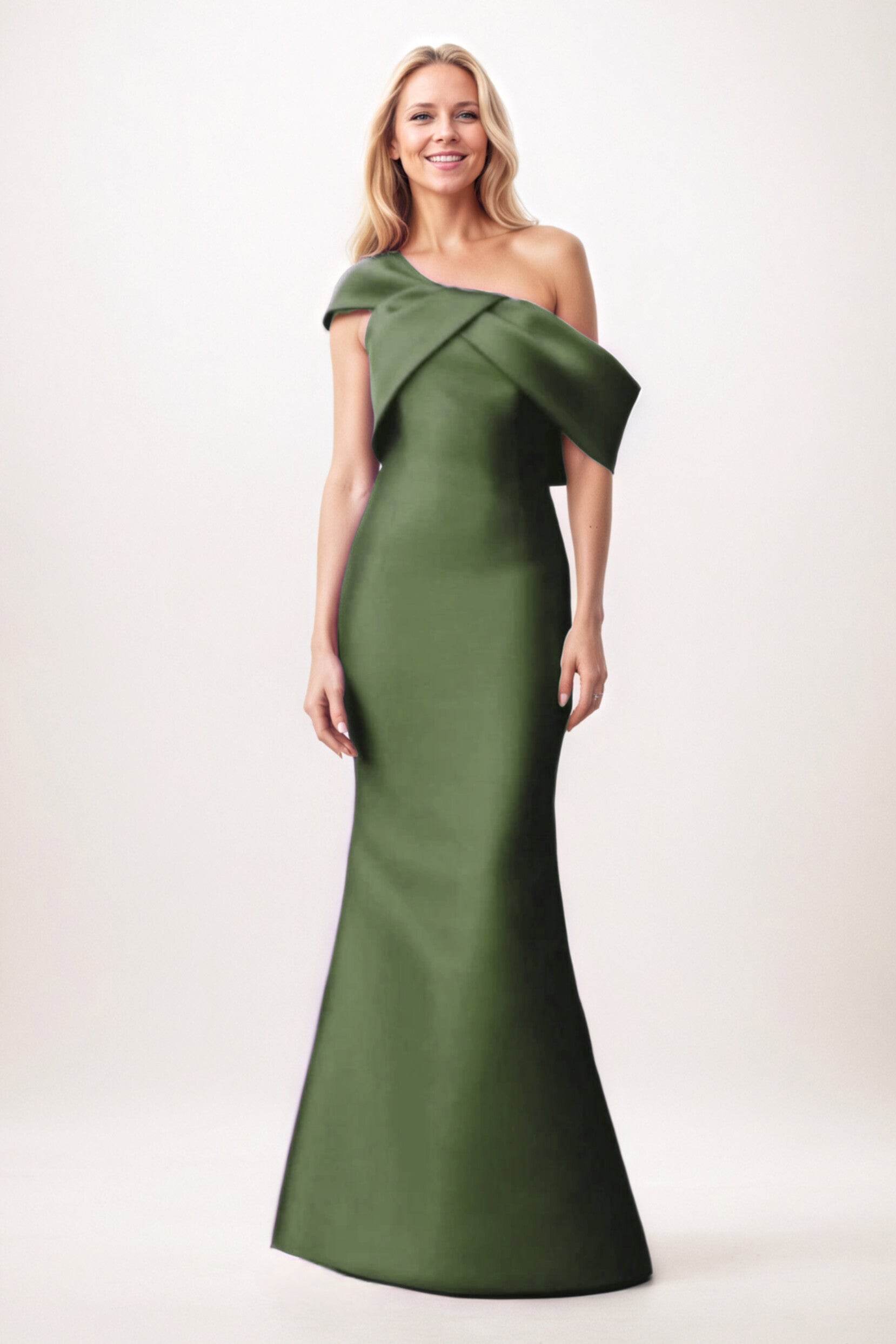 Trumpet-Mermaid Maxi Satin Mother of the Bride Dresses CM0384 - COCOMELODY