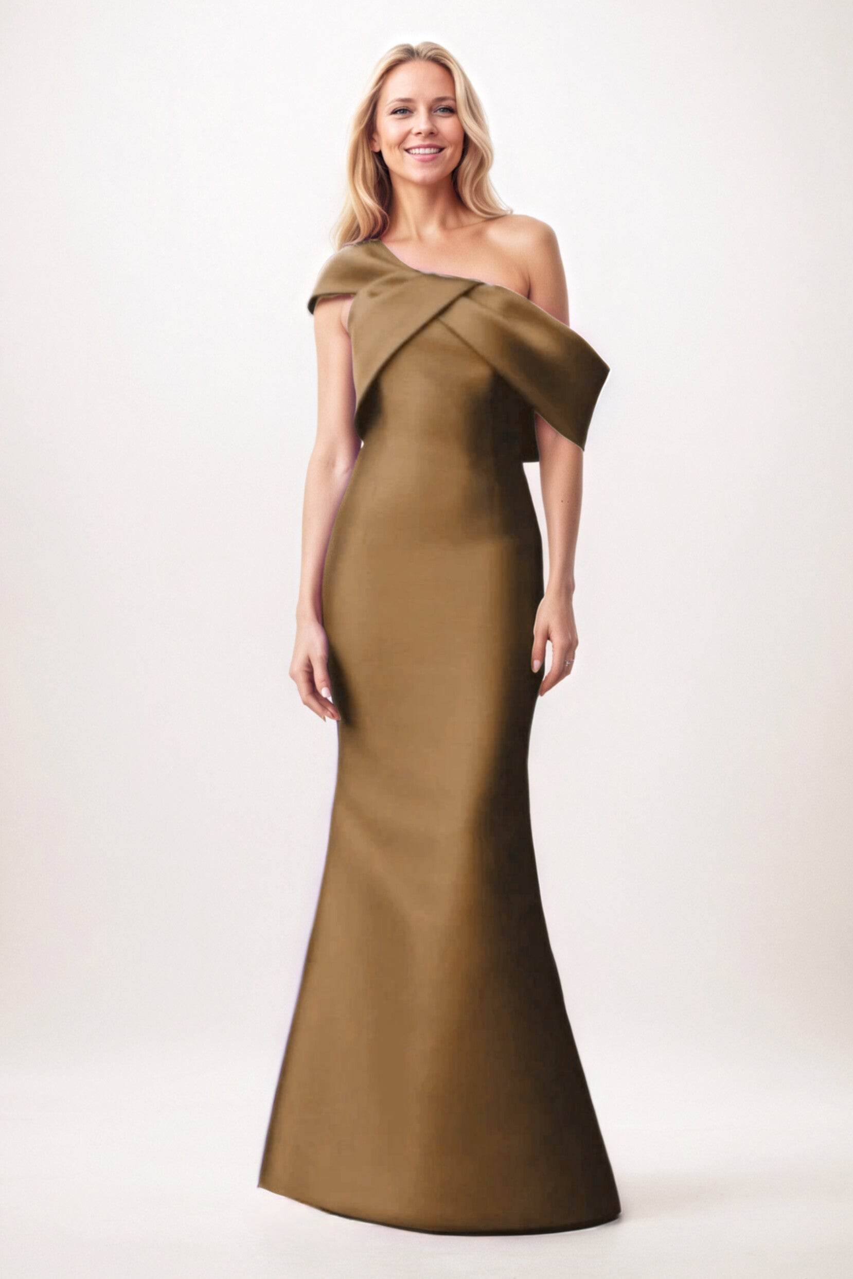 Trumpet-Mermaid Maxi Satin Mother of the Bride Dresses CM0384 - COCOMELODY