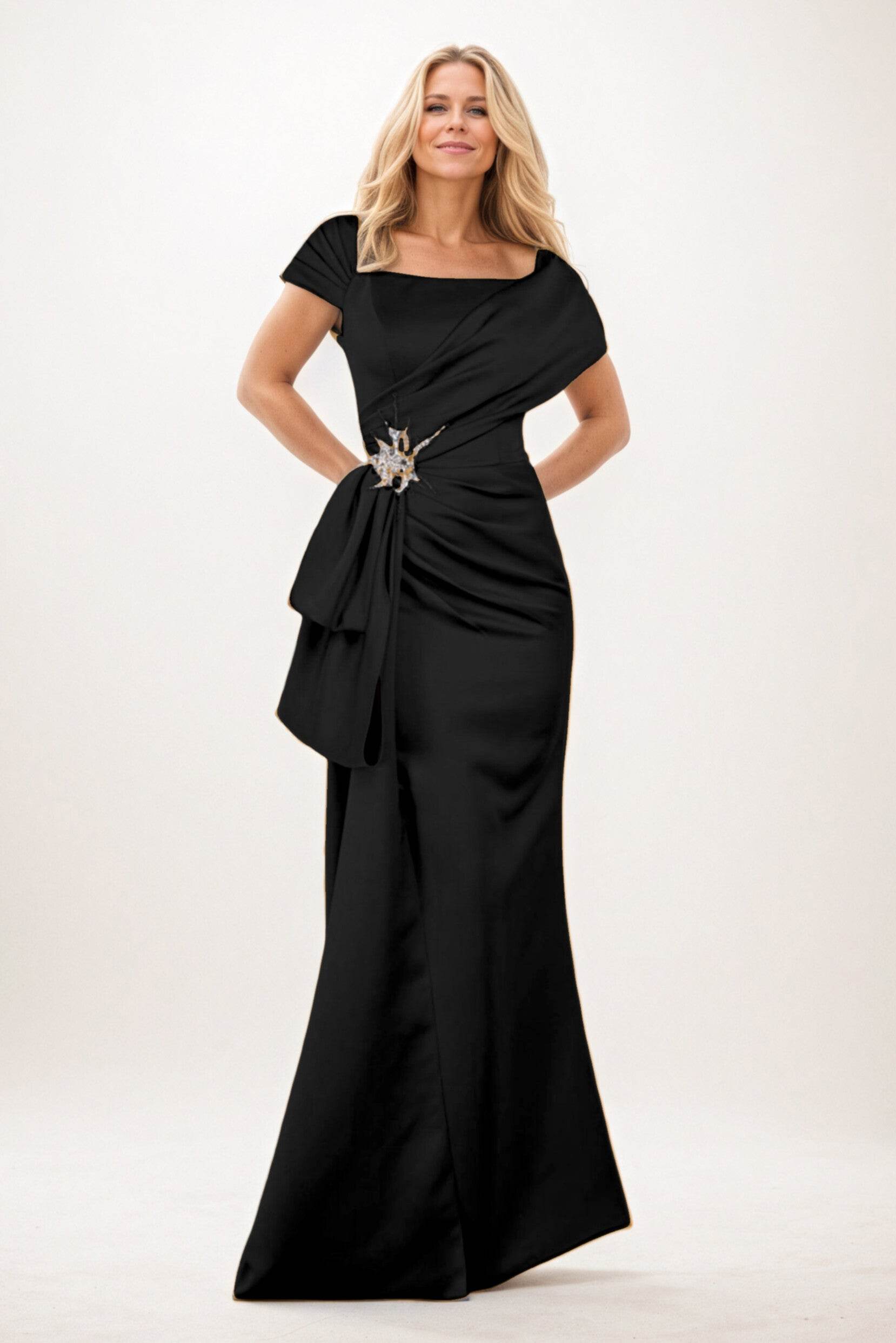 Trumpet-Mermaid Maxi Satin Mother of the Bride Dresses CM0385 - COCOMELODY