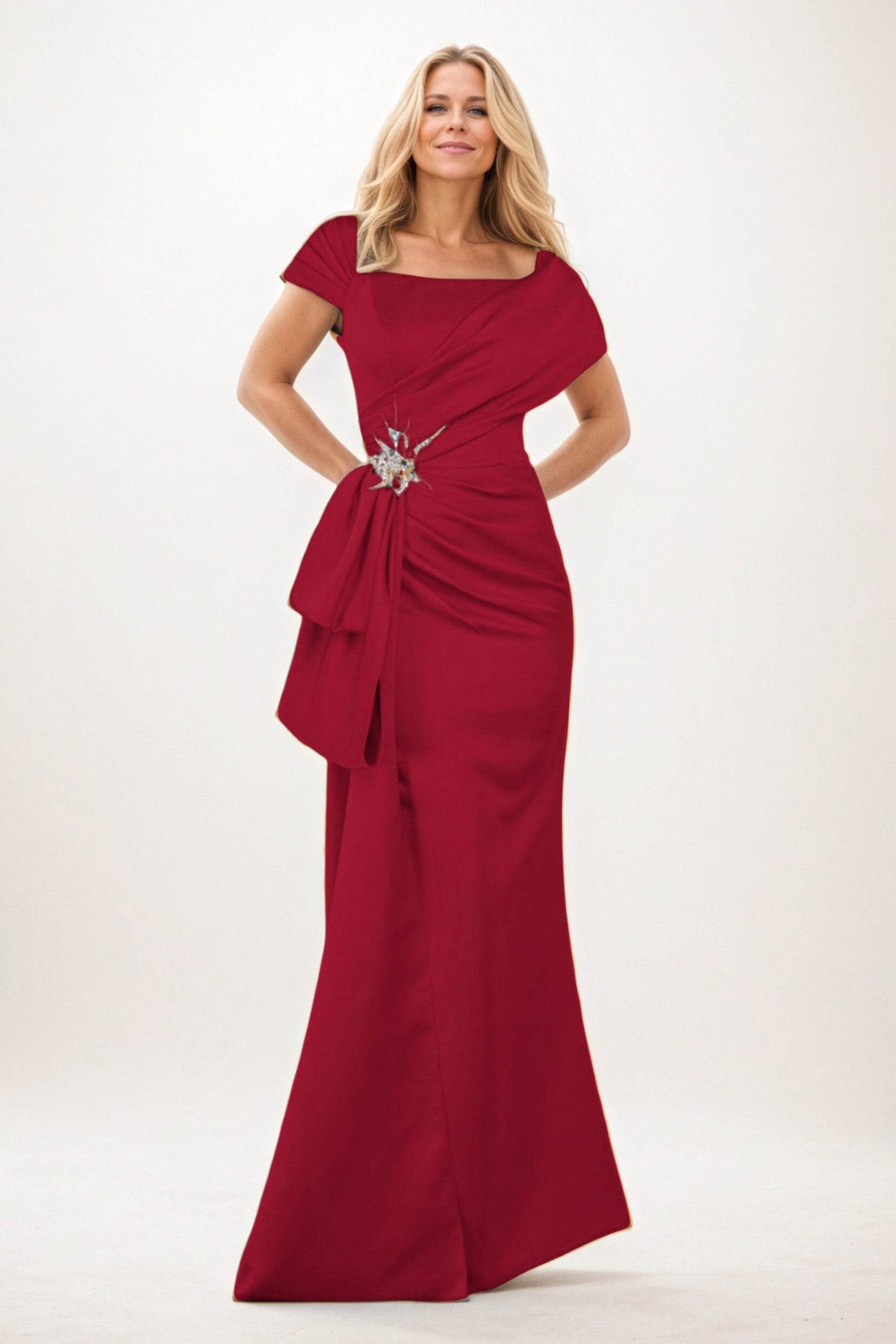 Trumpet-Mermaid Maxi Satin Mother of the Bride Dresses CM0385 - COCOMELODY