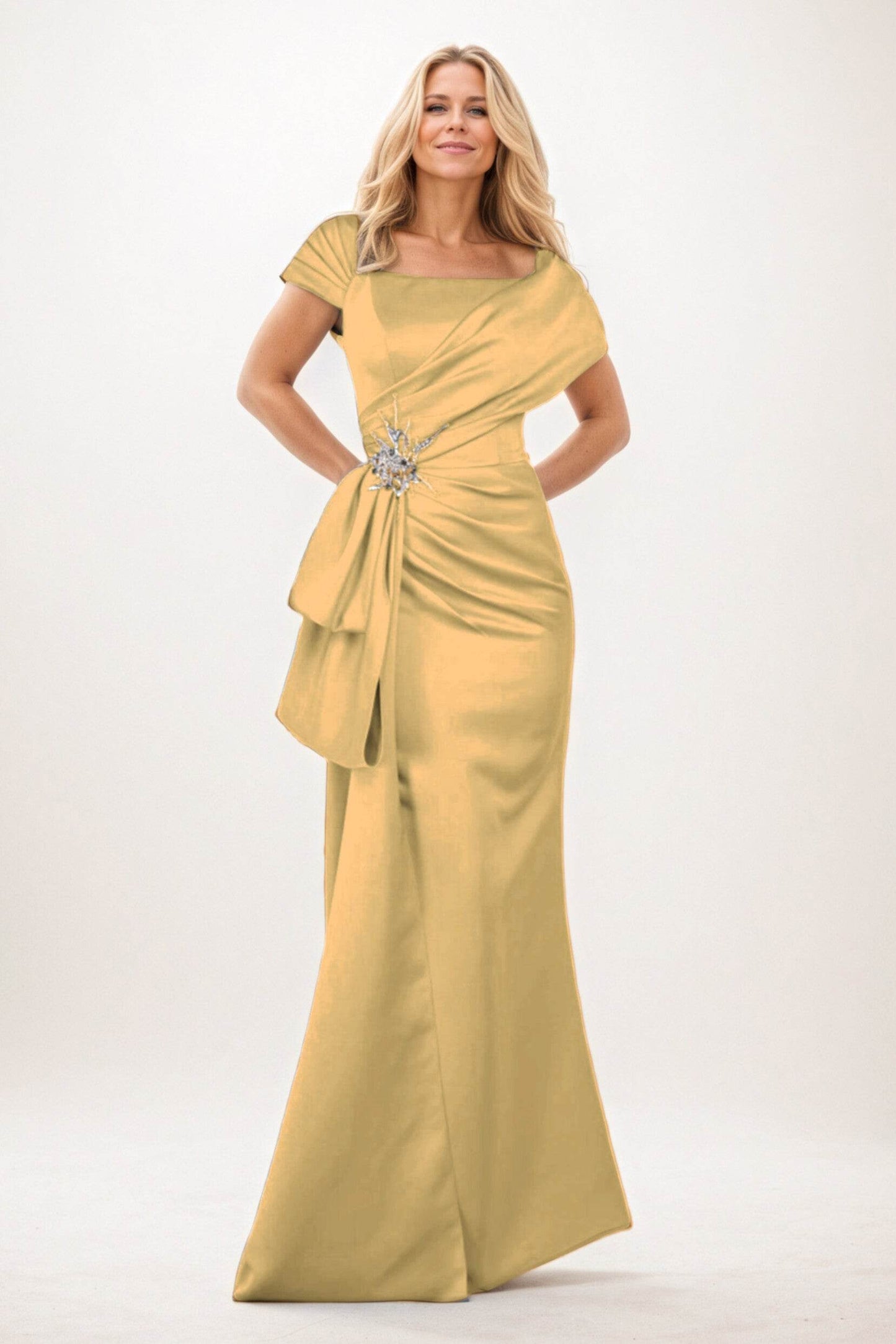 Trumpet-Mermaid Maxi Satin Mother of the Bride Dresses CM0385 - COCOMELODY