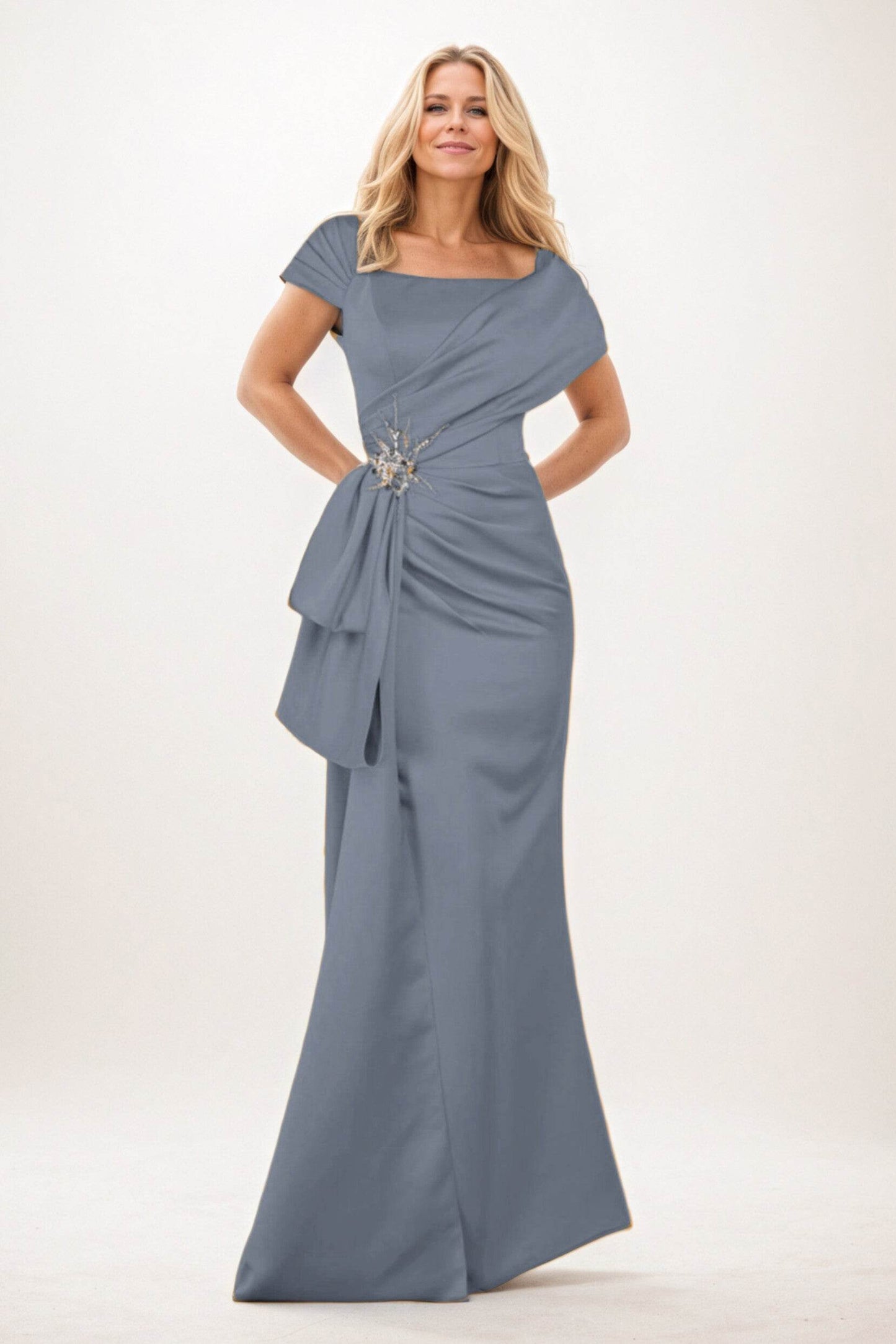 Trumpet-Mermaid Maxi Satin Mother of the Bride Dresses CM0385 - COCOMELODY