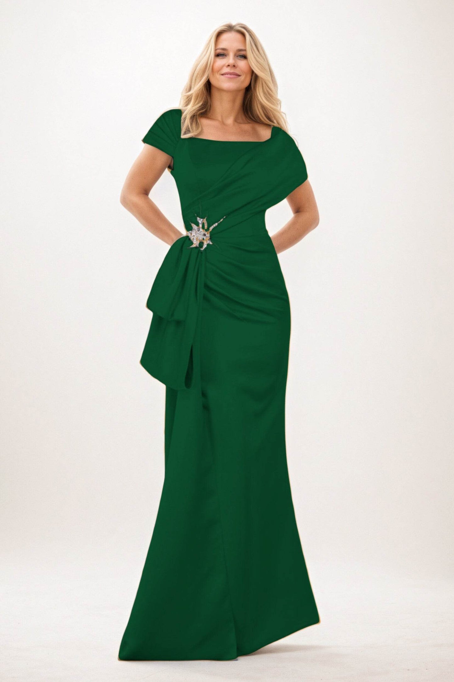 Trumpet-Mermaid Maxi Satin Mother of the Bride Dresses CM0385 - COCOMELODY