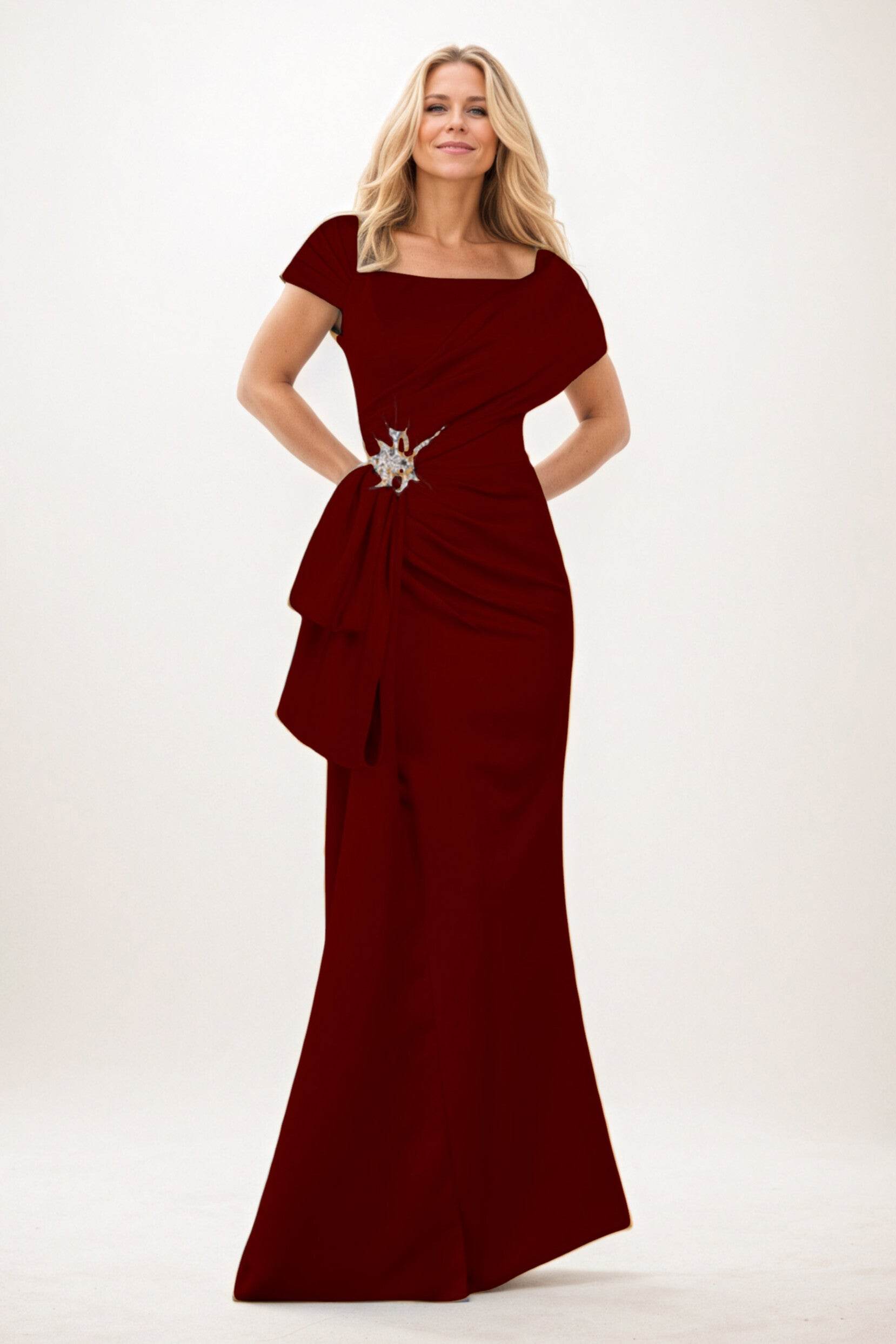 Trumpet-Mermaid Maxi Satin Mother of the Bride Dresses CM0385 - COCOMELODY