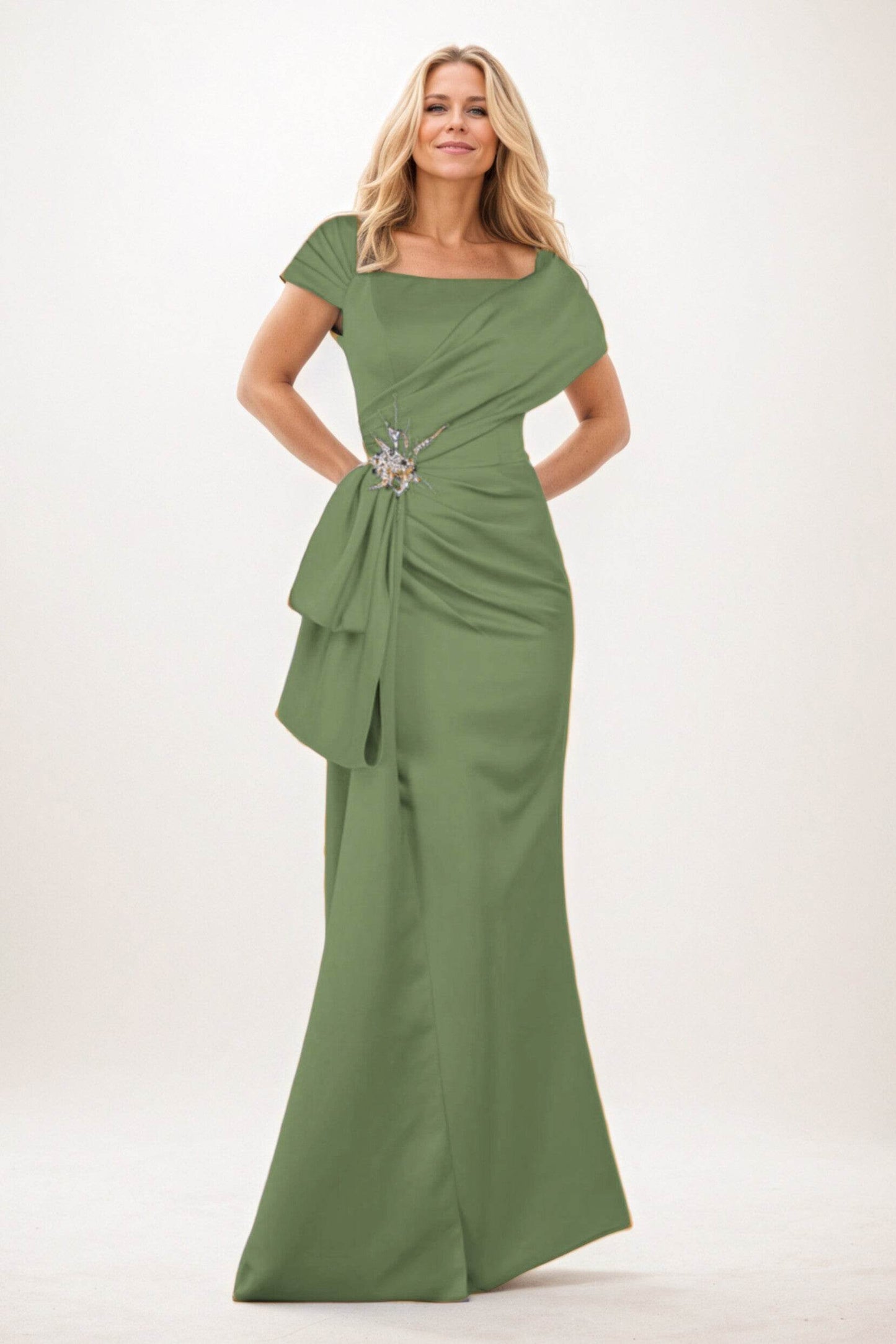 Trumpet-Mermaid Maxi Satin Mother of the Bride Dresses CM0385 - COCOMELODY