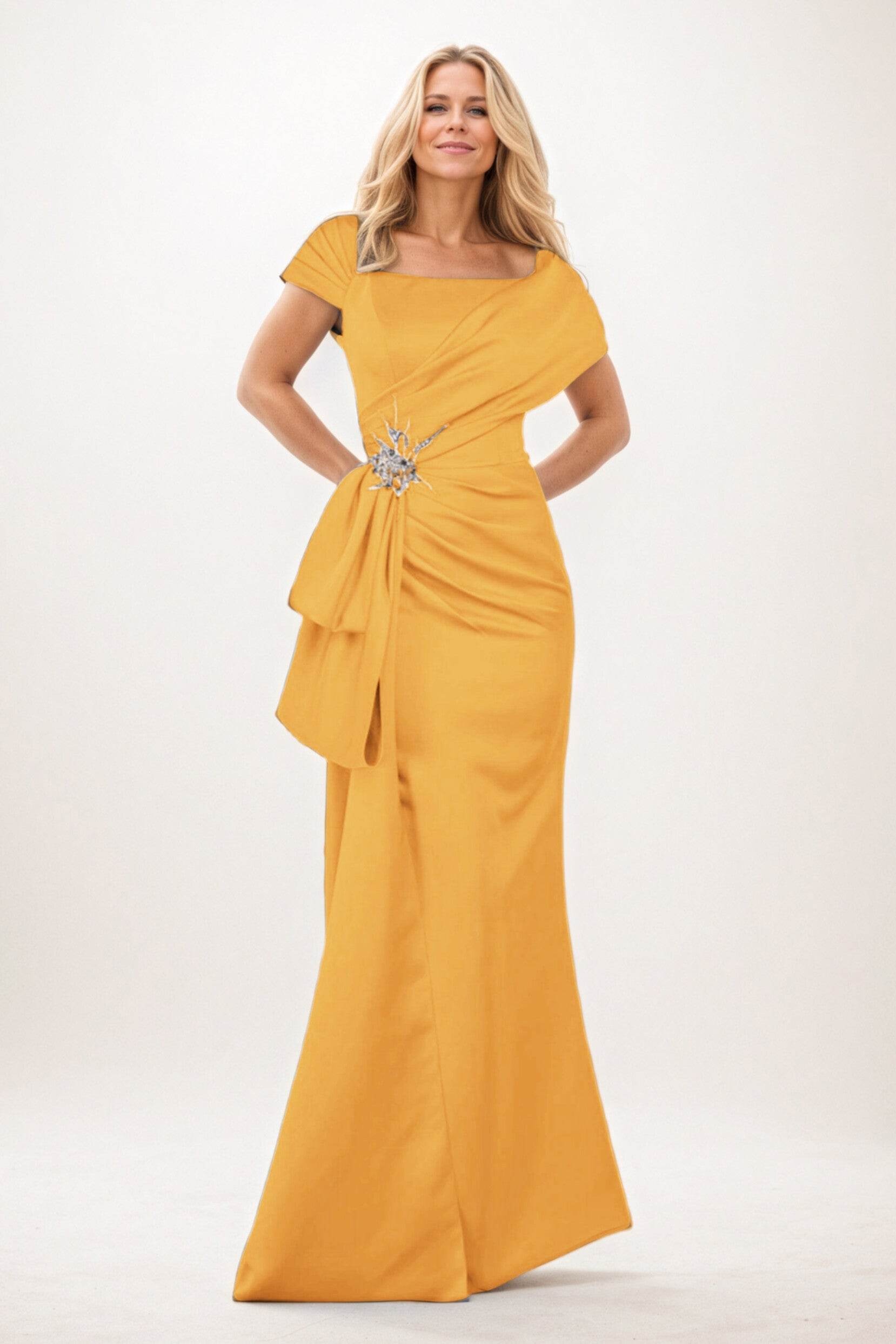 Trumpet-Mermaid Maxi Satin Mother of the Bride Dresses CM0385 - COCOMELODY