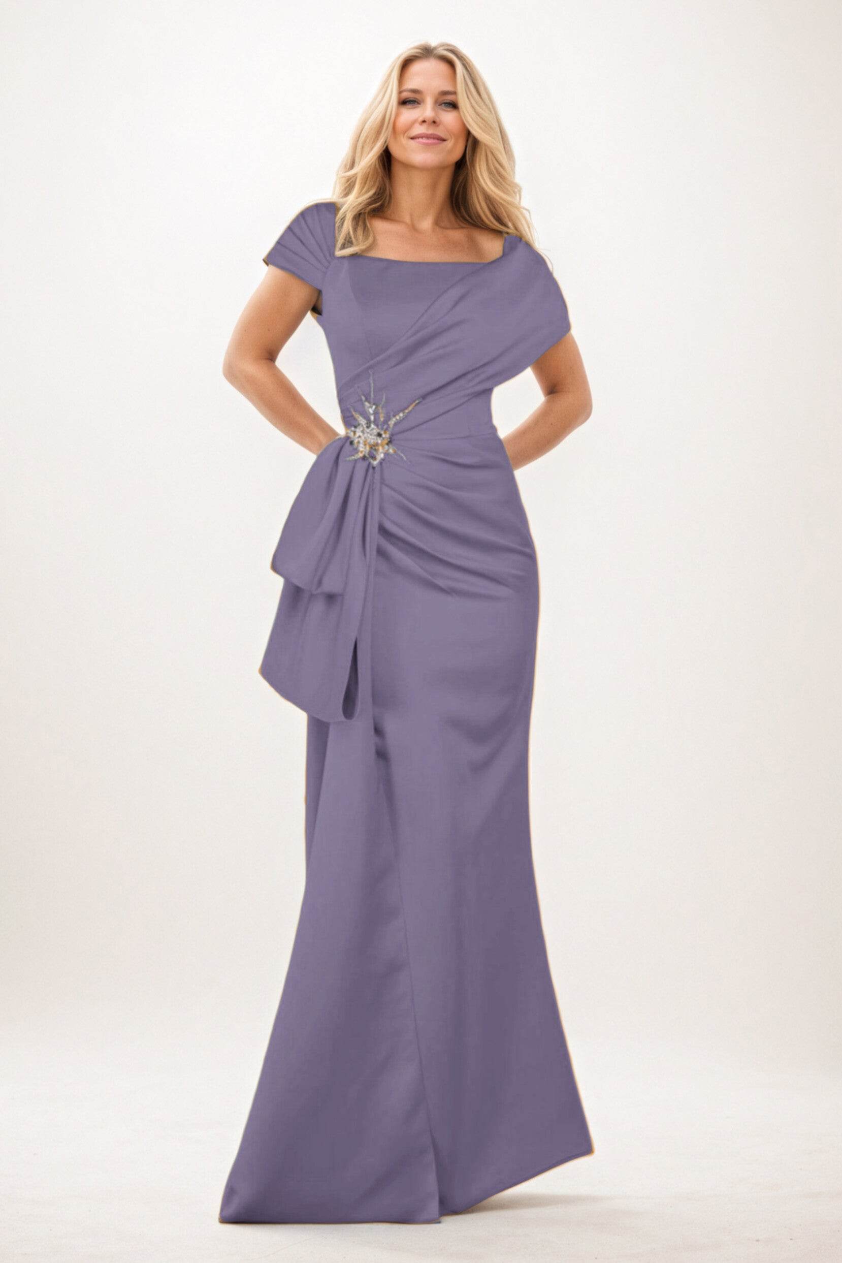 Trumpet-Mermaid Maxi Satin Mother of the Bride Dresses CM0385 - COCOMELODY