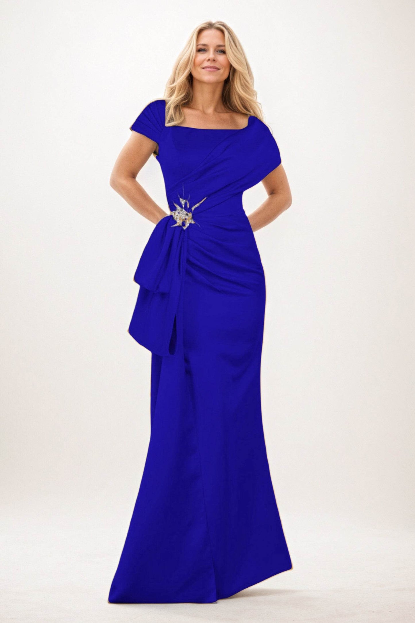 Trumpet-Mermaid Maxi Satin Mother of the Bride Dresses CM0385 - COCOMELODY