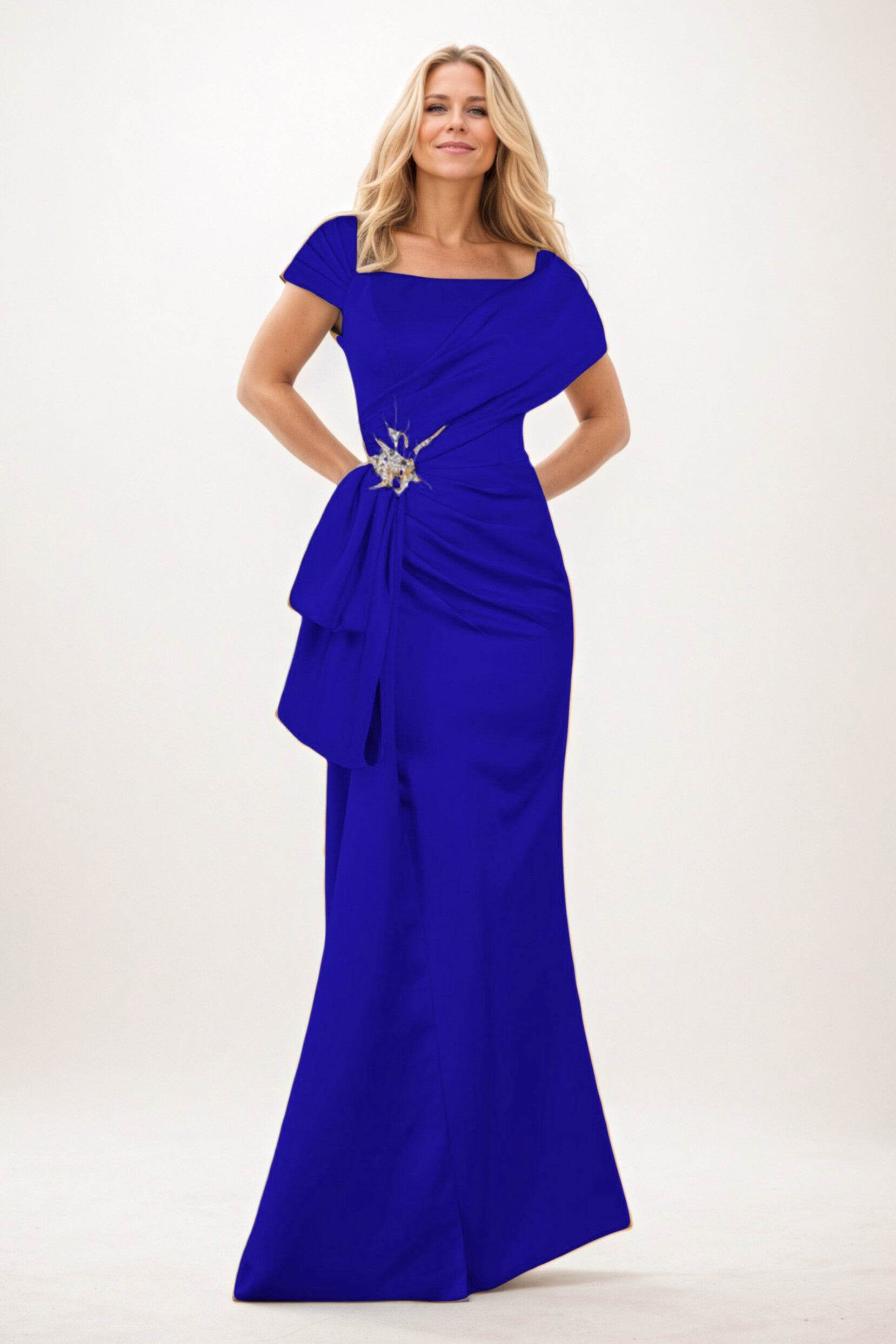 Trumpet-Mermaid Maxi Satin Mother of the Bride Dresses CM0385 - COCOMELODY