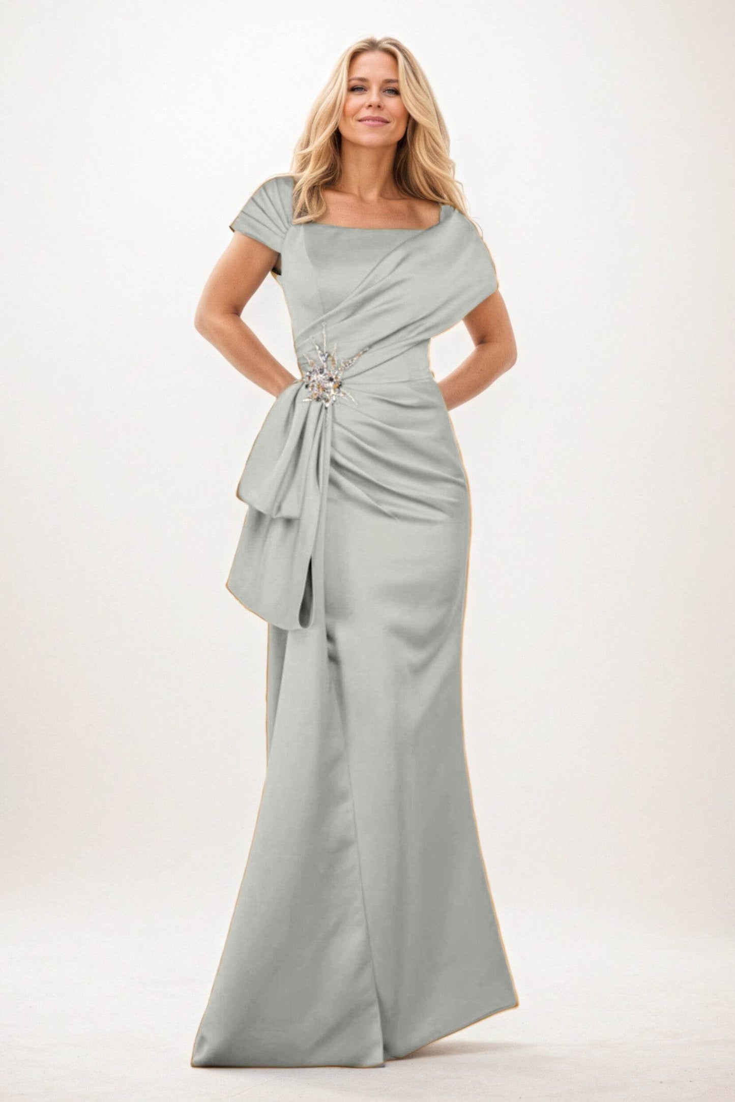 Trumpet-Mermaid Maxi Satin Mother of the Bride Dresses CM0385 - COCOMELODY