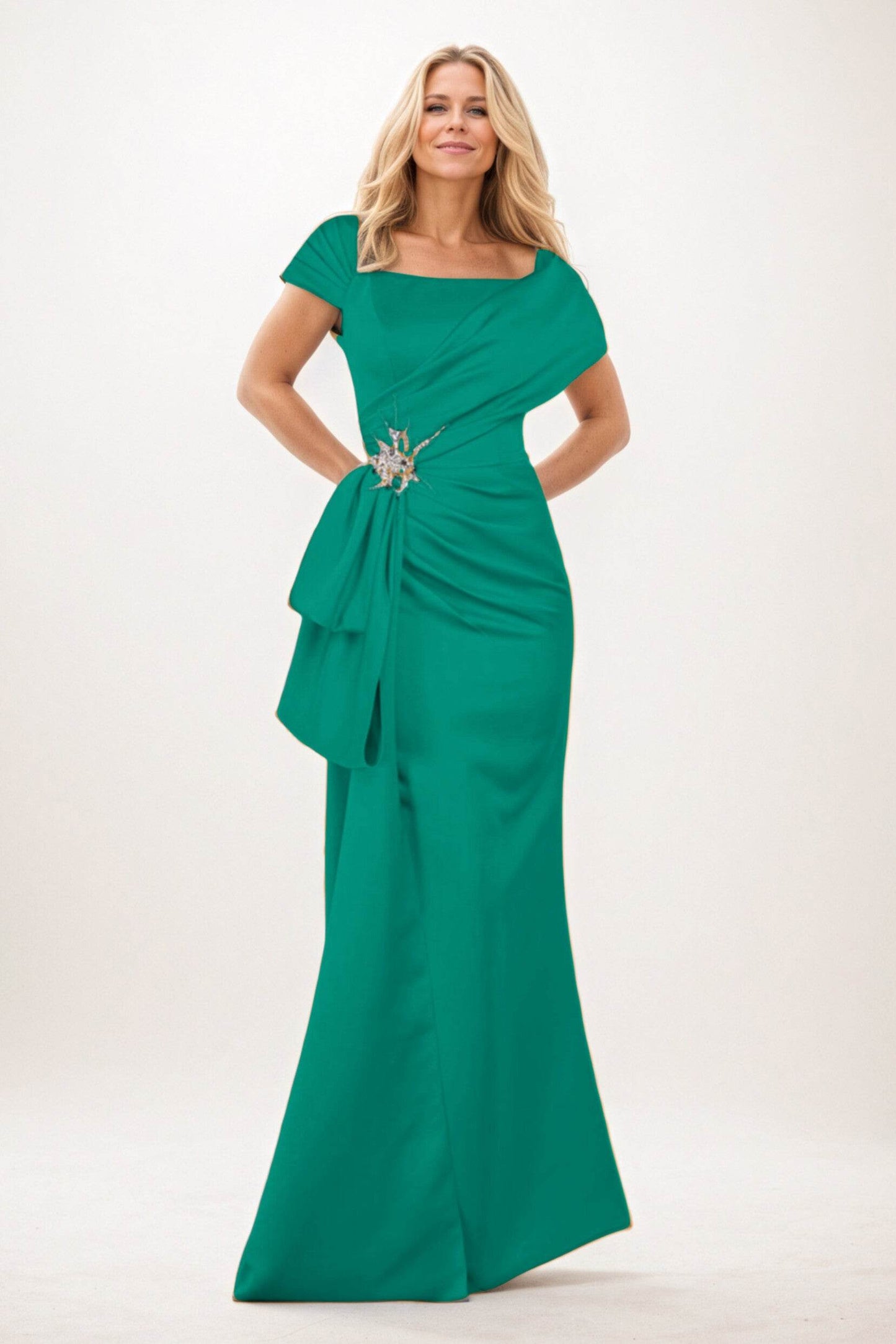 Trumpet-Mermaid Maxi Satin Mother of the Bride Dresses CM0385 - COCOMELODY