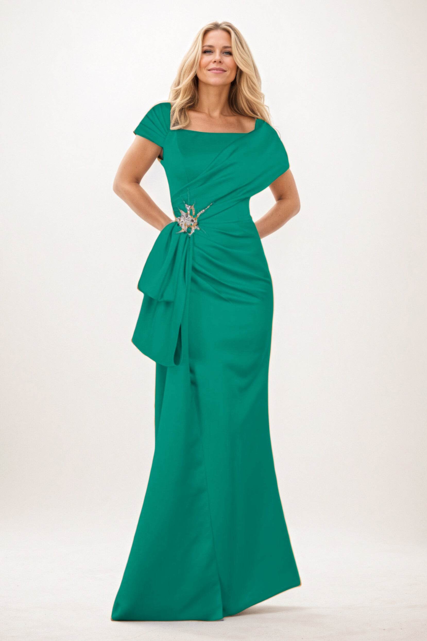 Trumpet-Mermaid Maxi Satin Mother of the Bride Dresses CM0385 - COCOMELODY