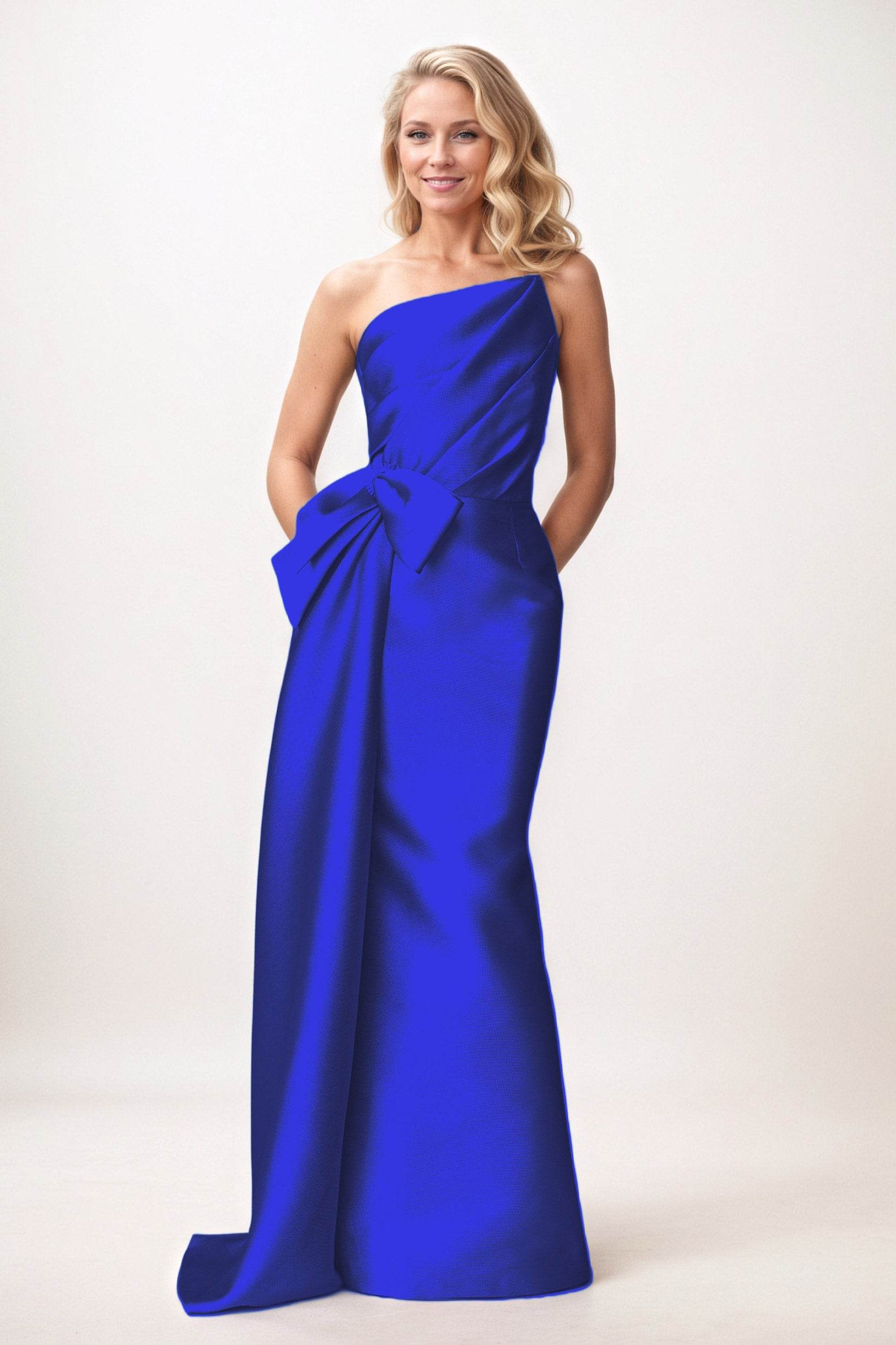 Trumpet-Mermaid Maxi Satin Mother of the Bride Dresses CM0386 - COCOMELODY